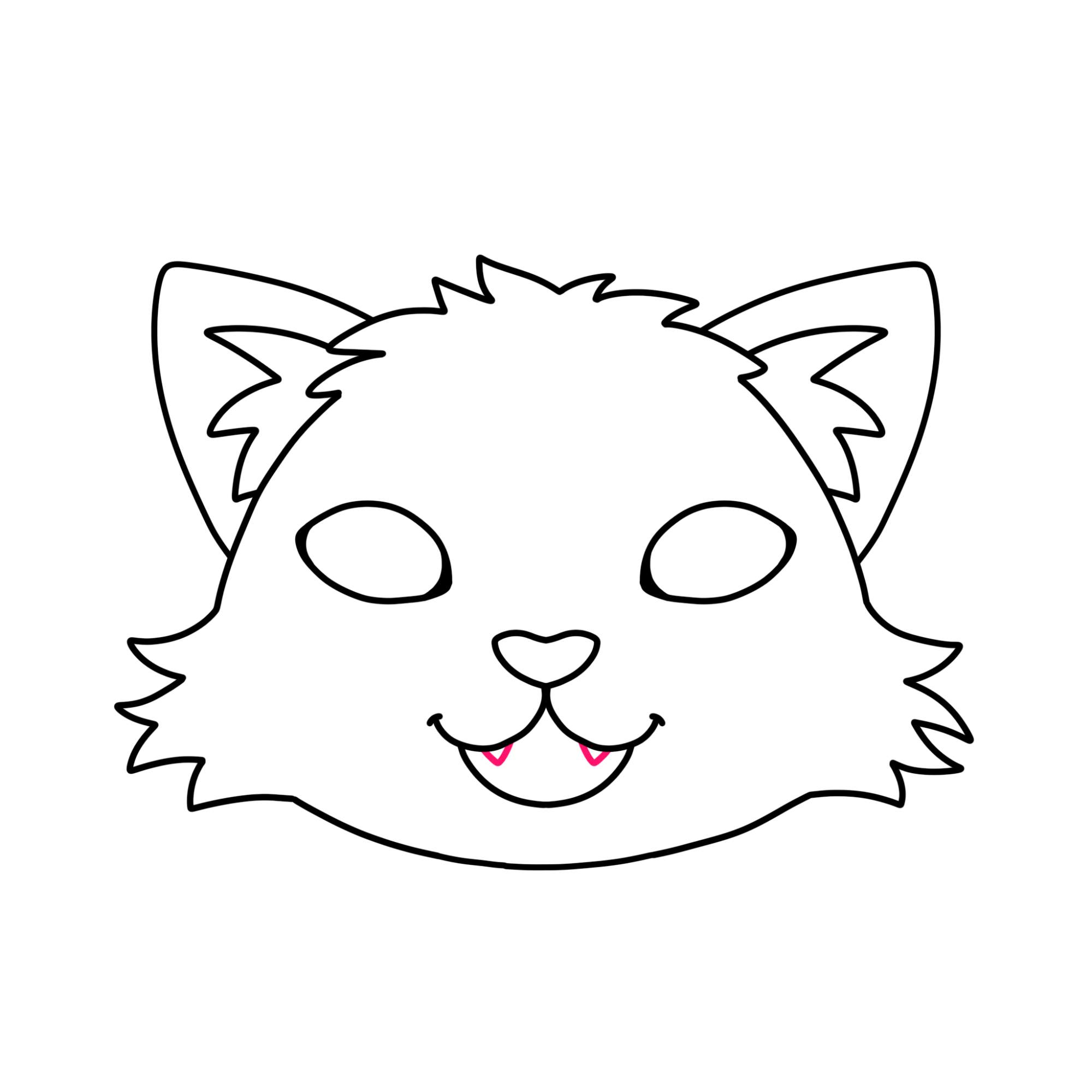 Easy Cat Face Drawing - Step-6