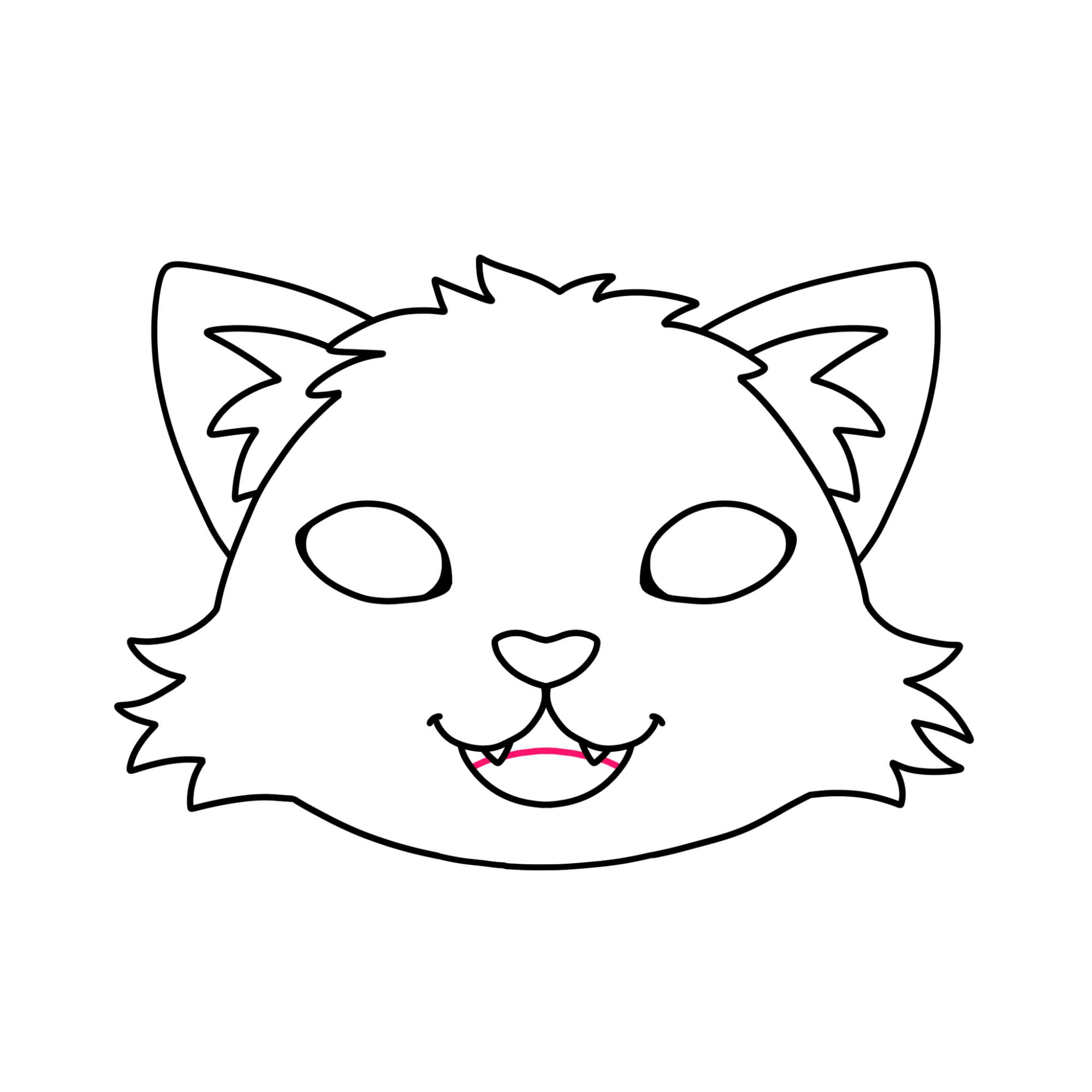 Easy Cat Face Drawing - Step-7