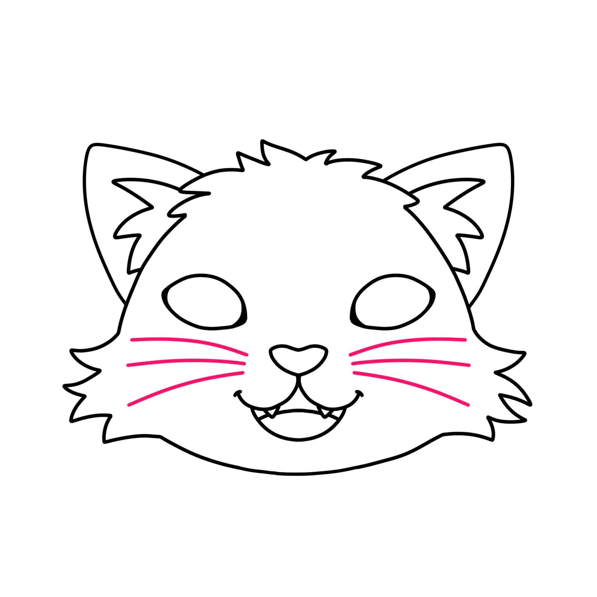 Easy Cat Face Drawing - Step-8