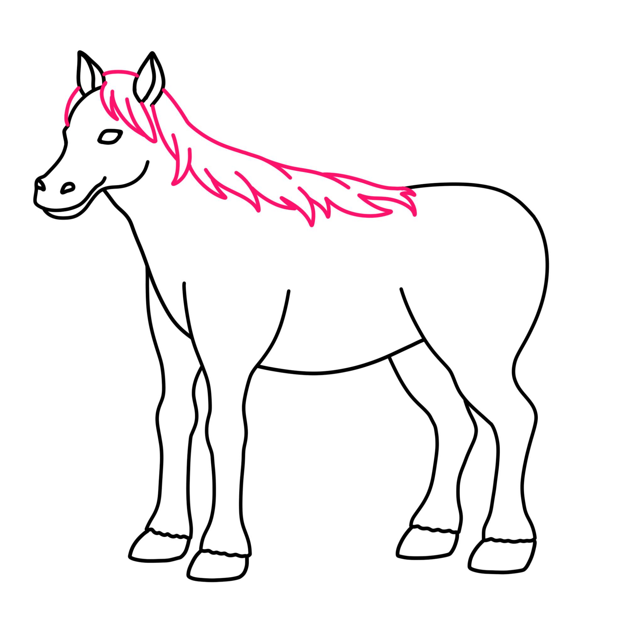 Horse Drawing for Kids - Step-10