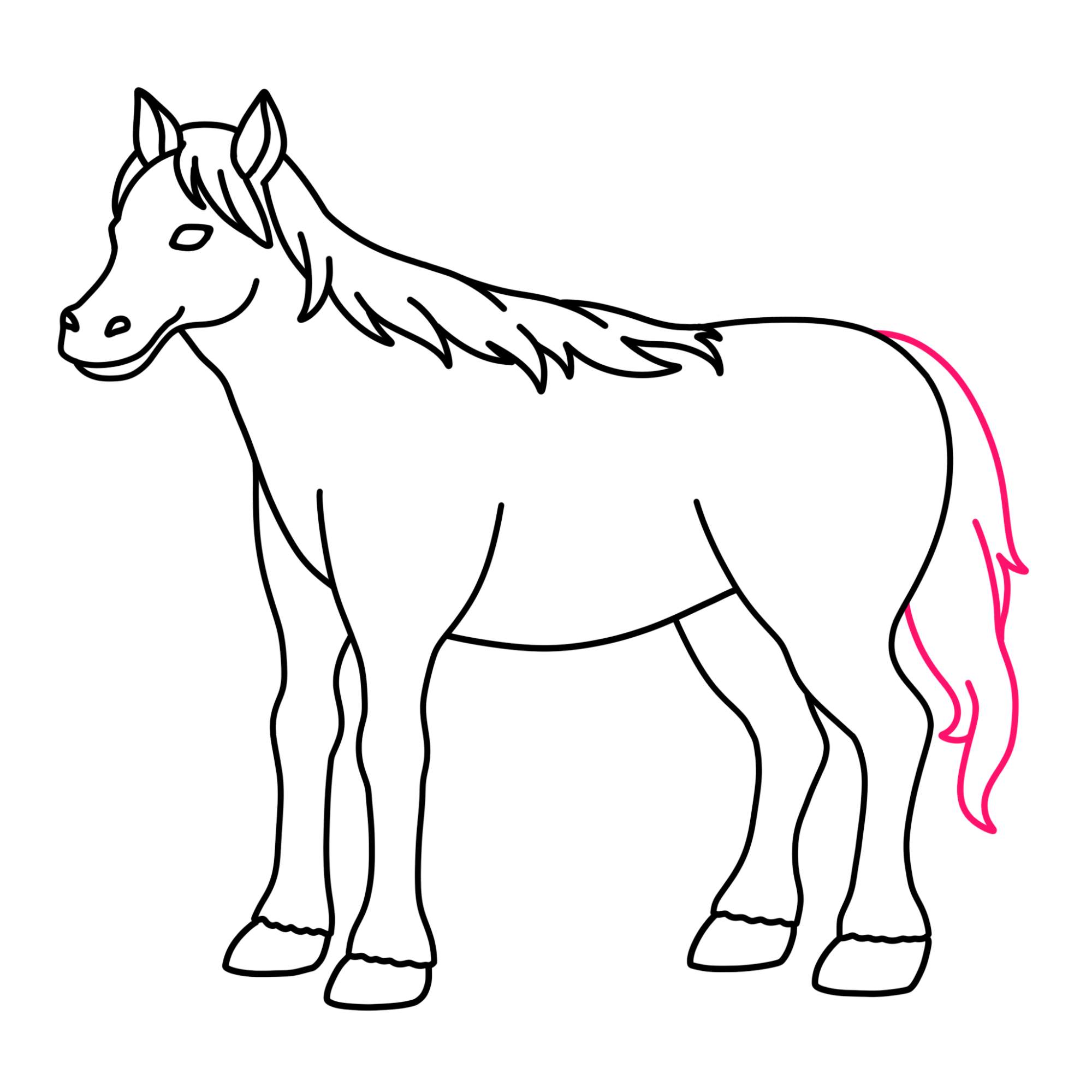 Horse Drawing for Kids - Step-11