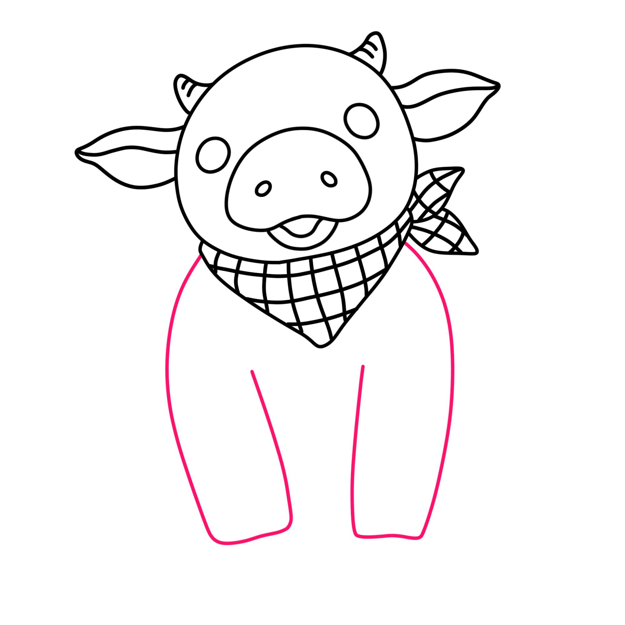 How to Draw a Cartoon Cow - Step-10