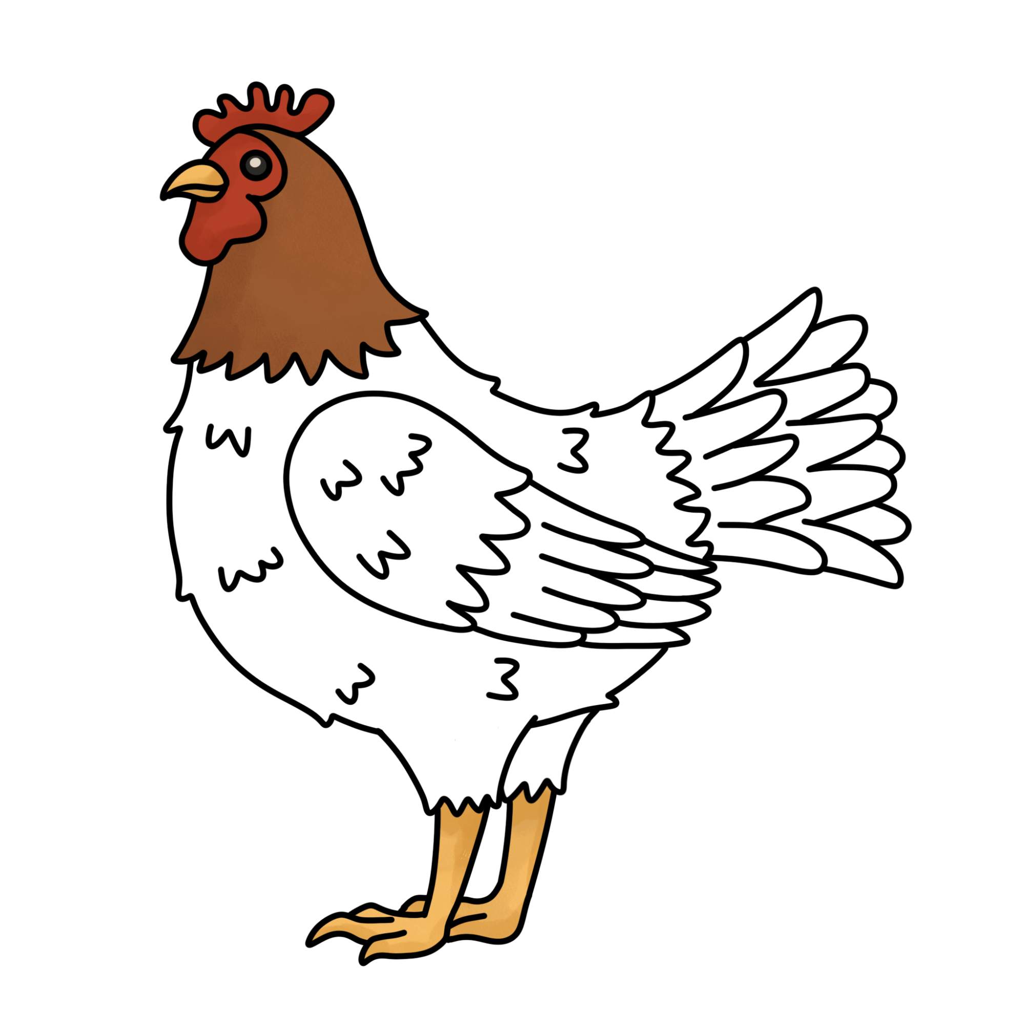 How to Draw a Chicken - Step-13