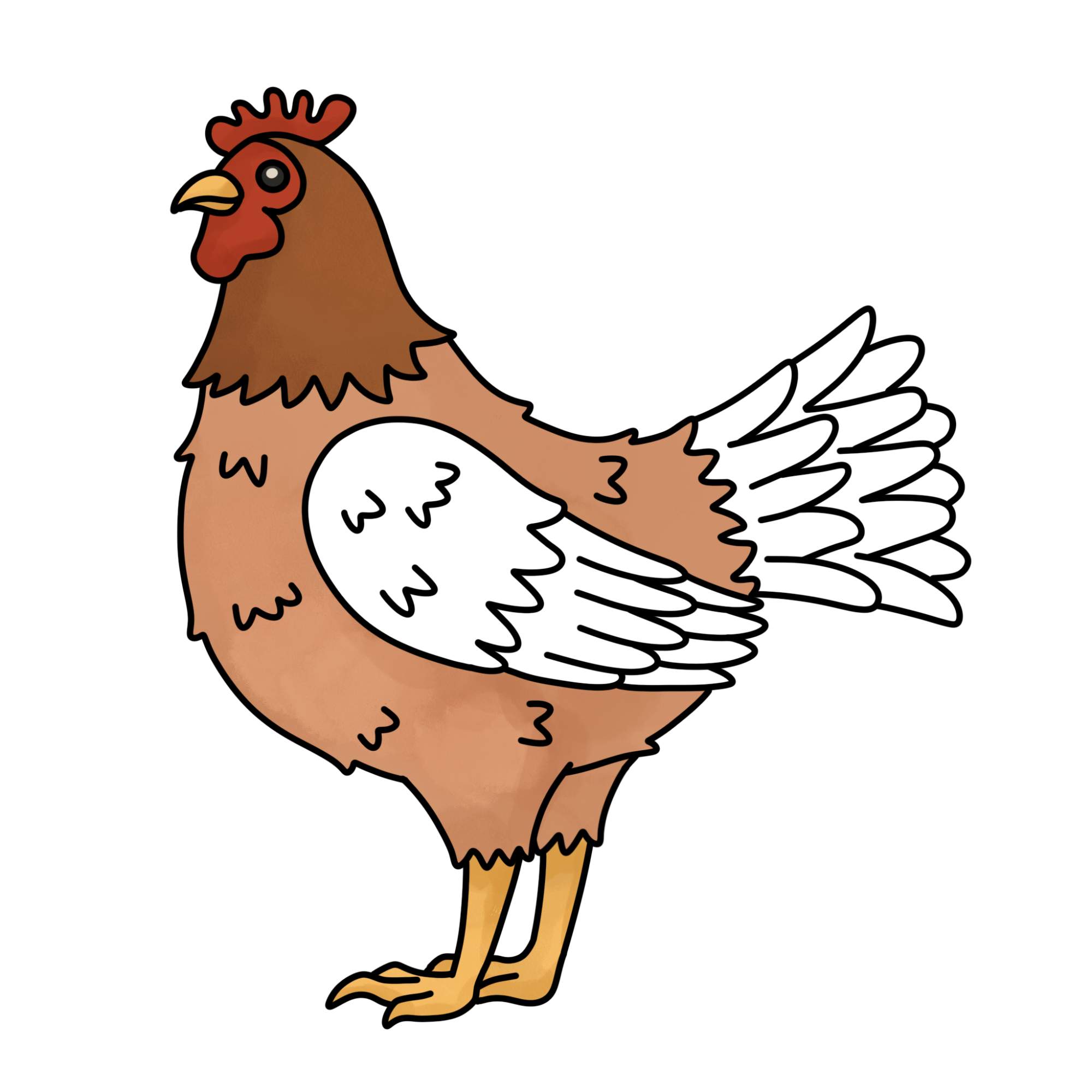 How to Draw a Chicken - Step-14