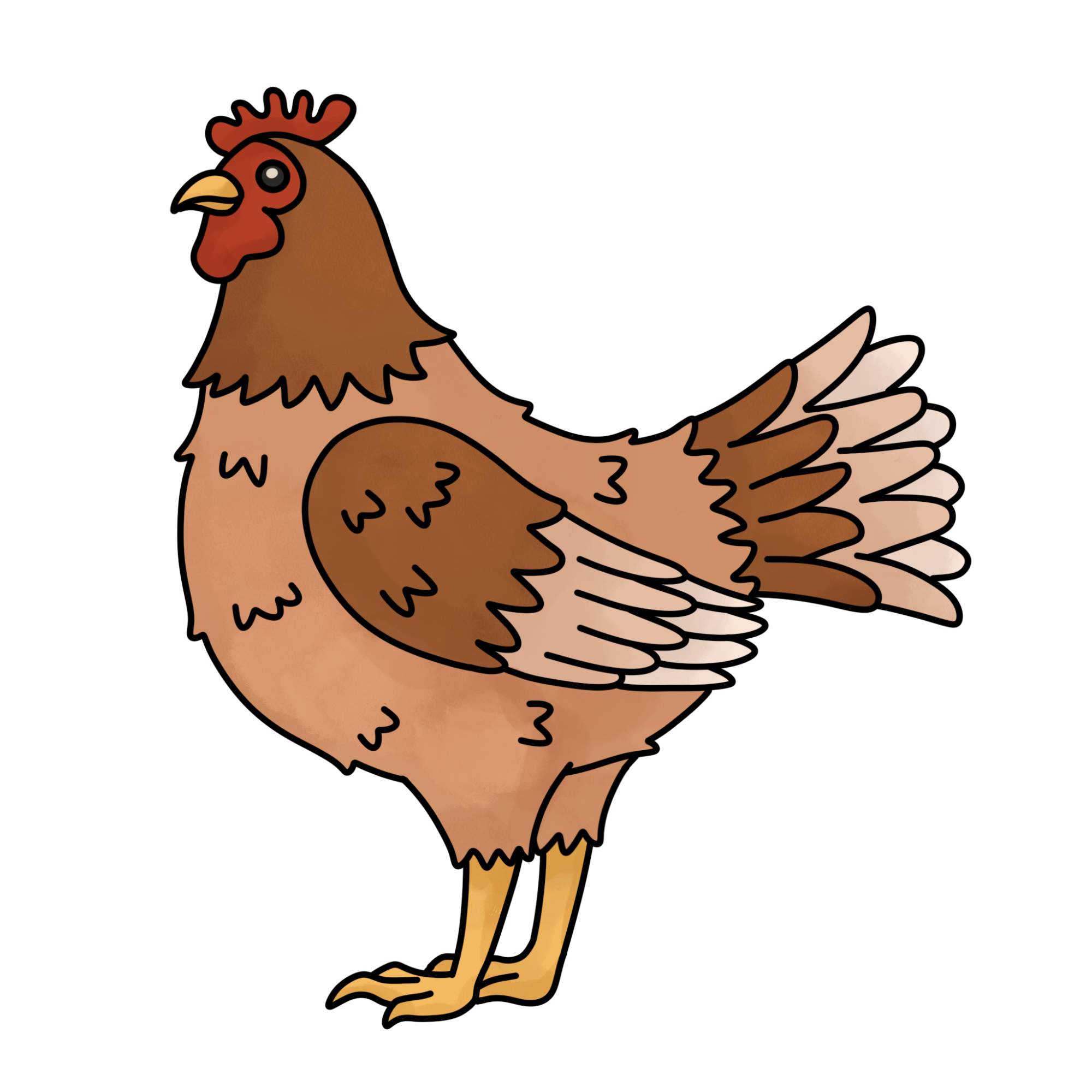 How to Draw a Chicken - Step-15