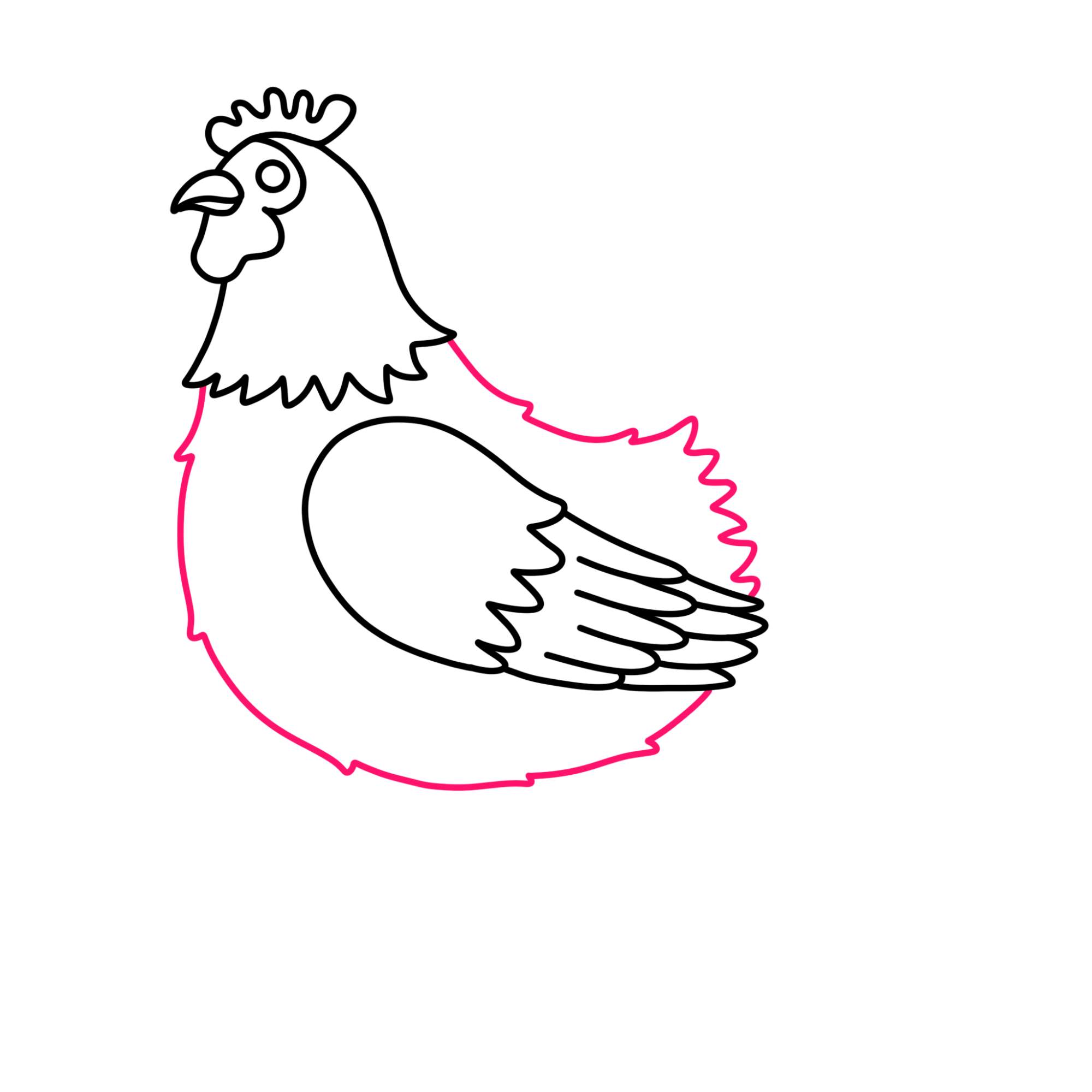 How to Draw a Chicken - Step-7