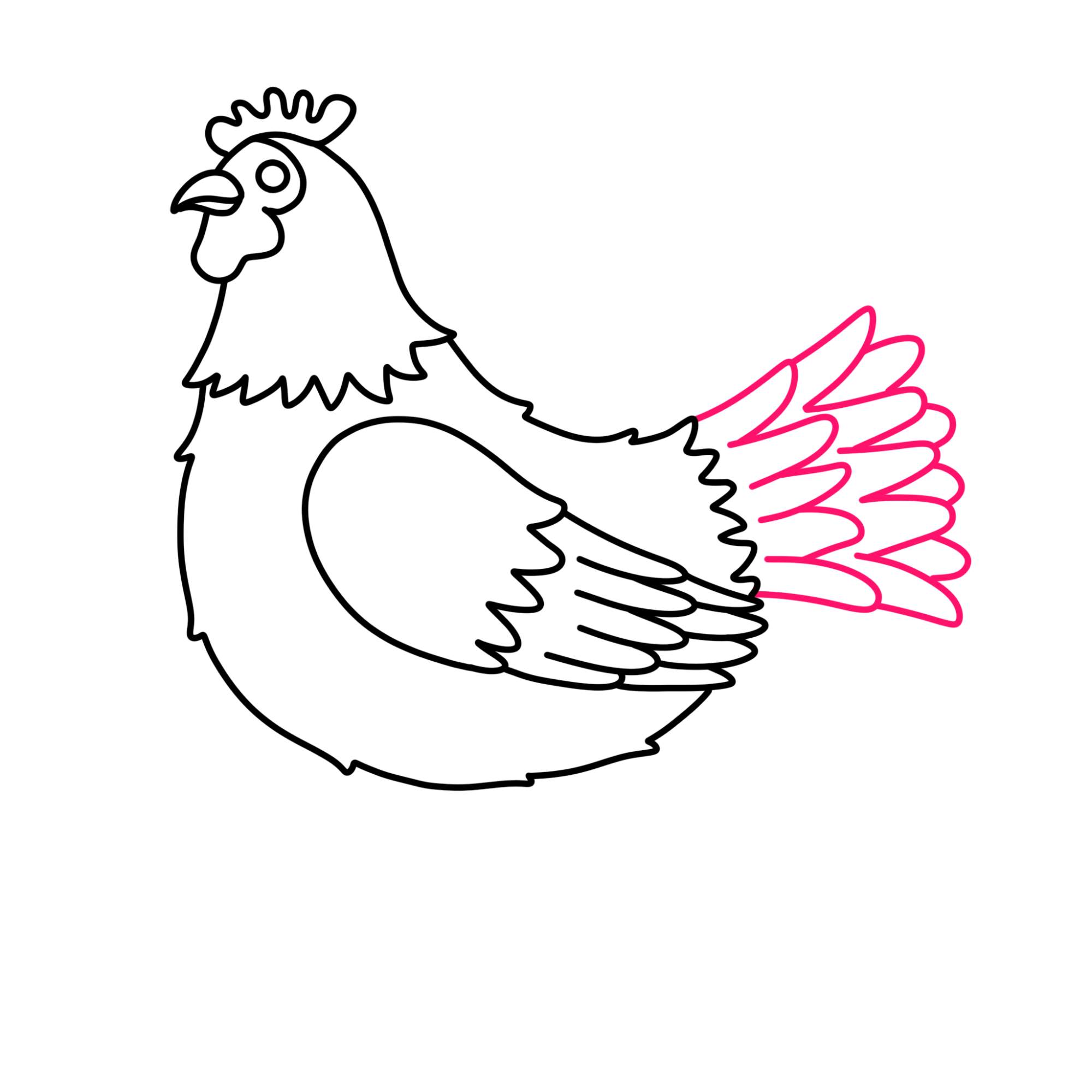 How to Draw a Chicken - Step-8