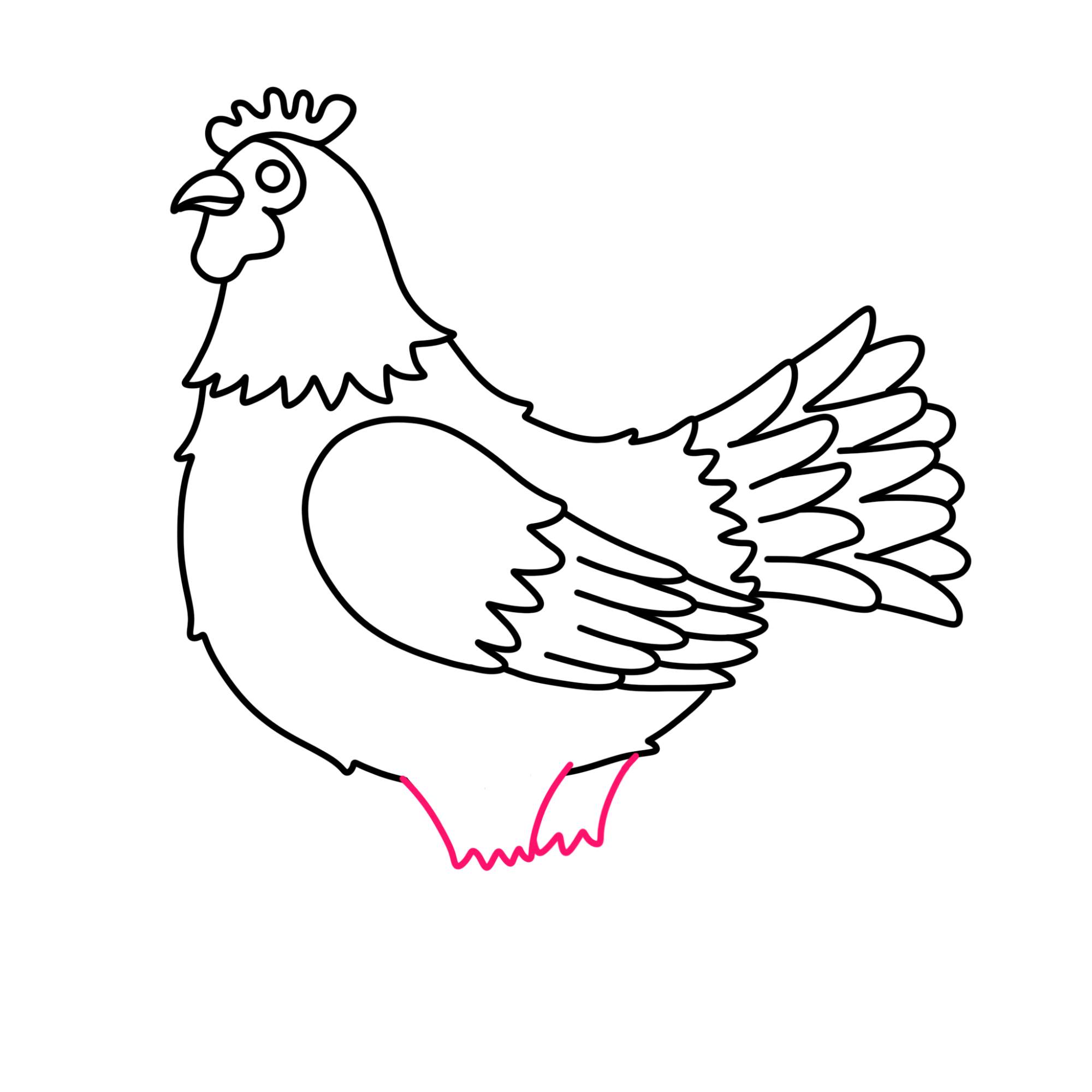 How to Draw a Chicken - Step-9