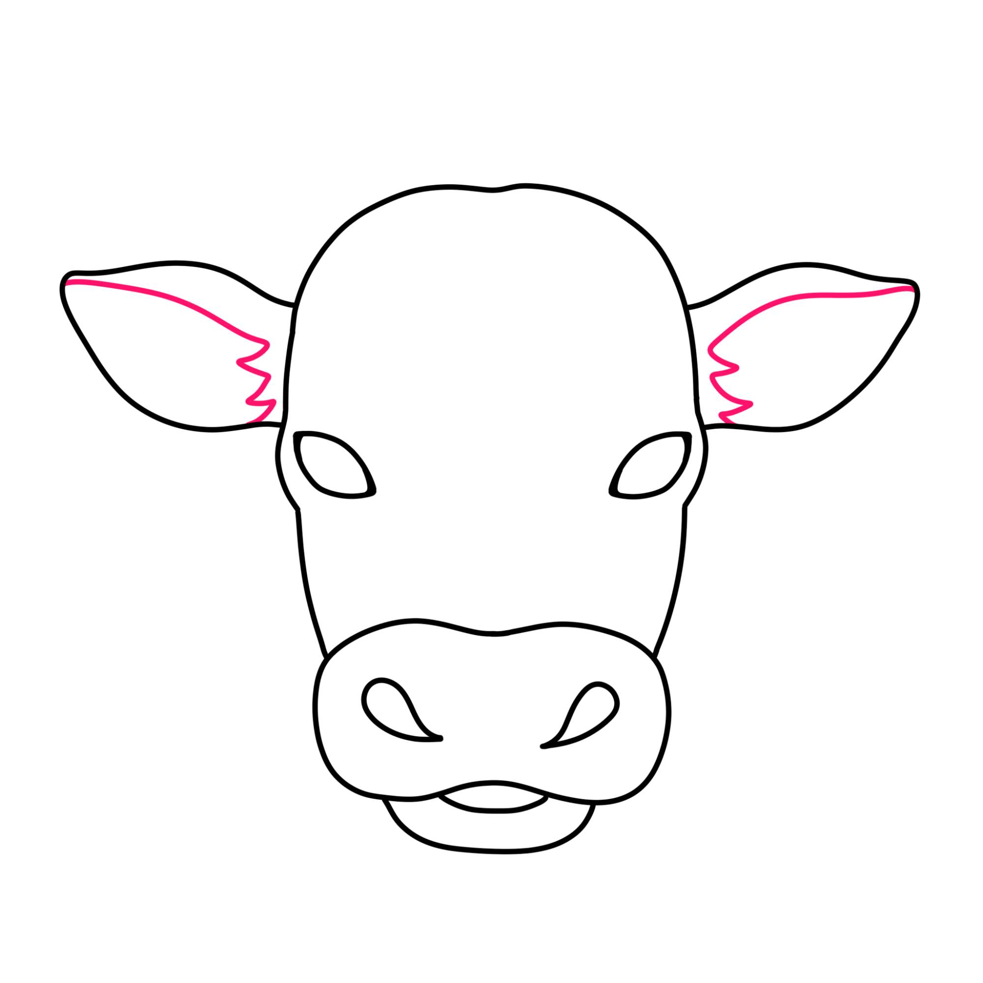 How to Draw a Cow Face - Step-7