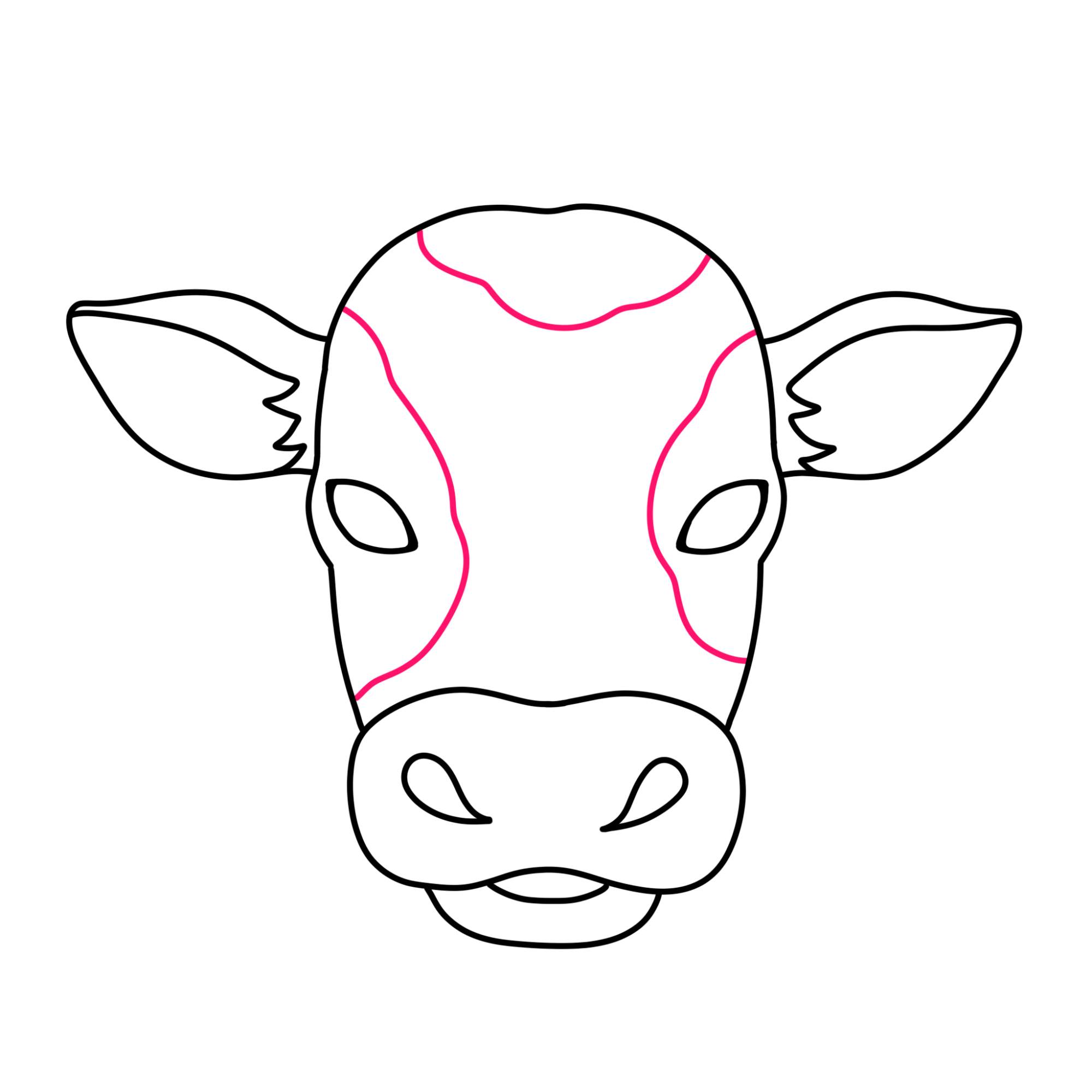 How to Draw a Cow Face - Step-8