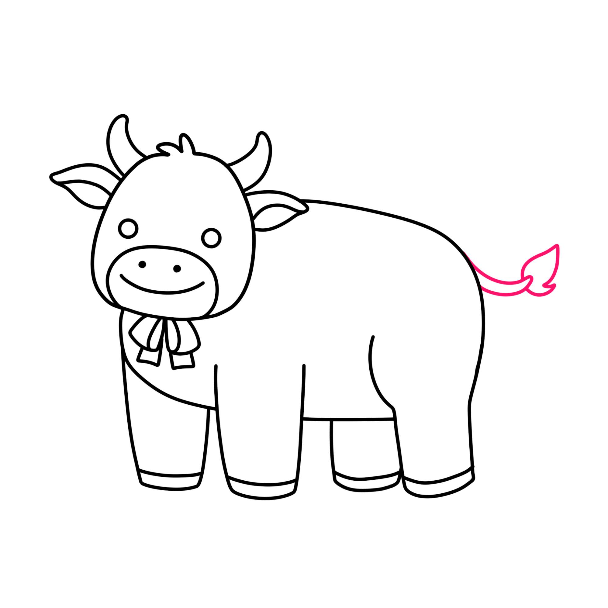 How to Draw a Cute Cow - Step-10