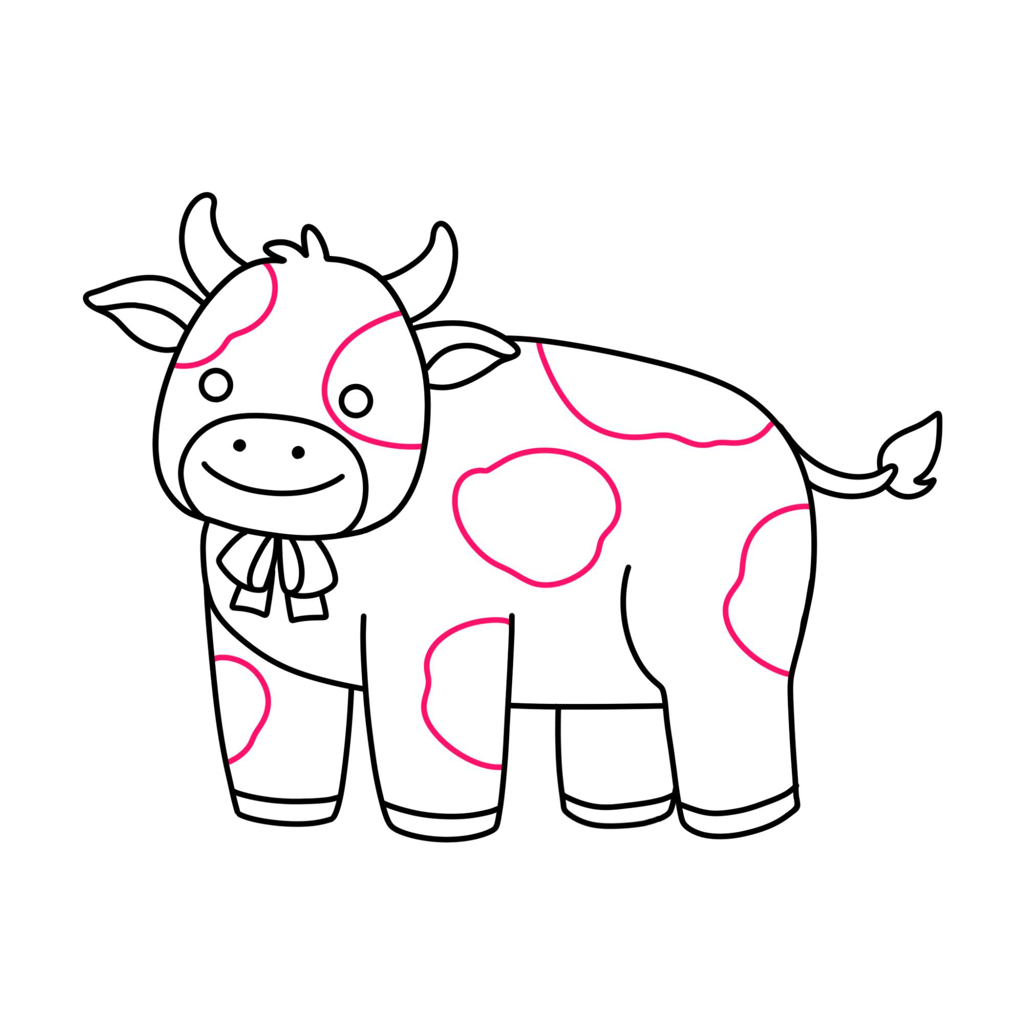 How to Draw a Cute Cow - Step-11