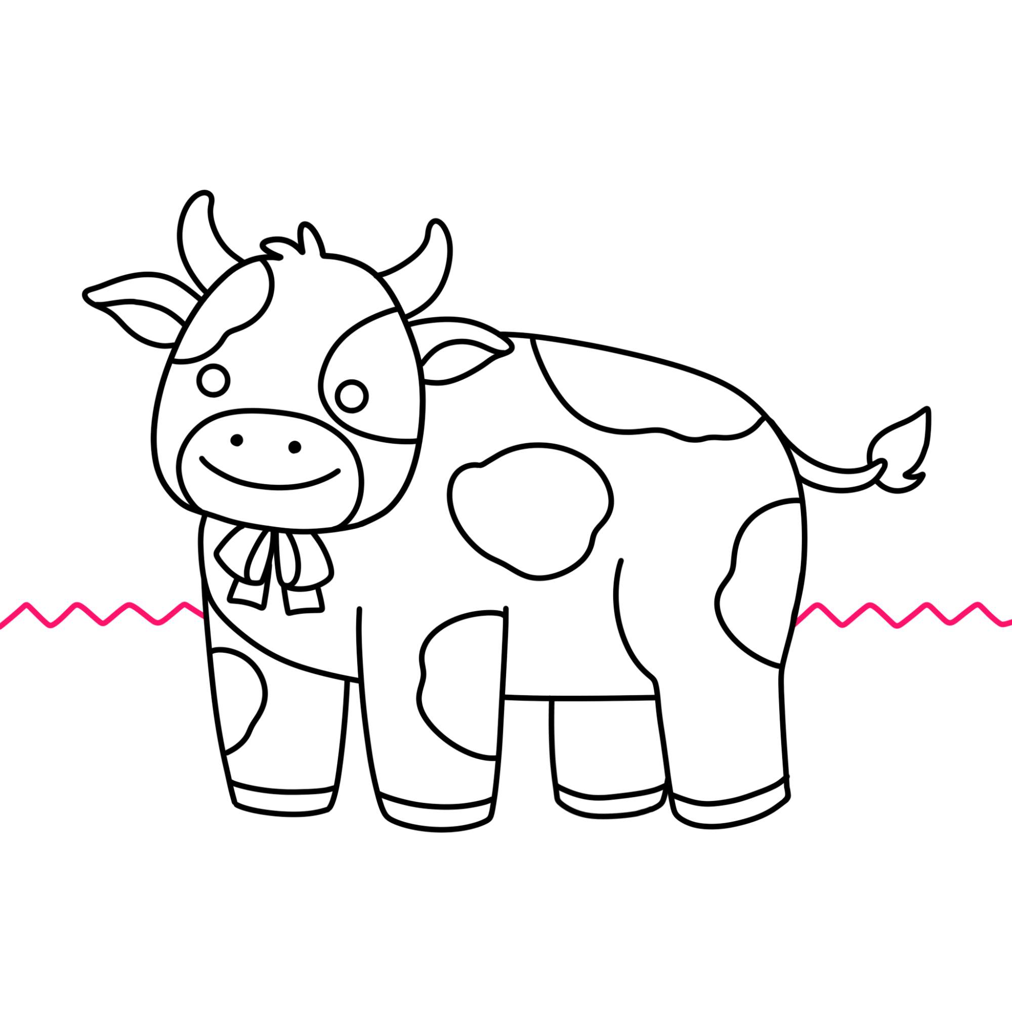 How to Draw a Cute Cow - Step-12