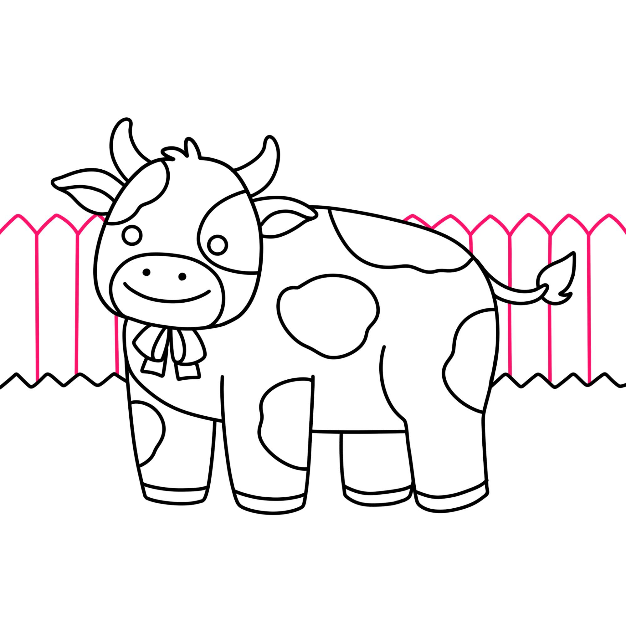 How to Draw a Cute Cow - Step-13