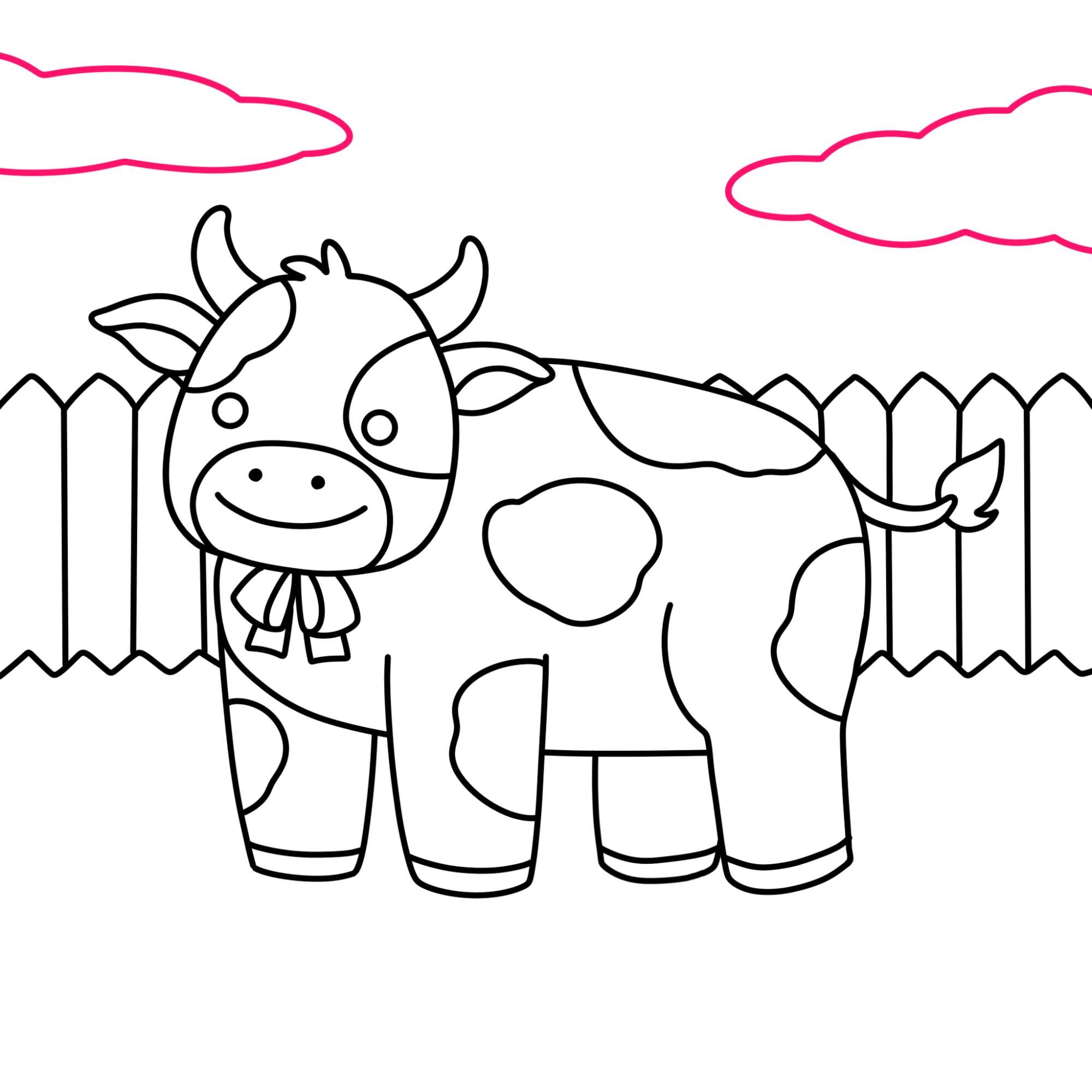 How to Draw a Cute Cow - Step-14