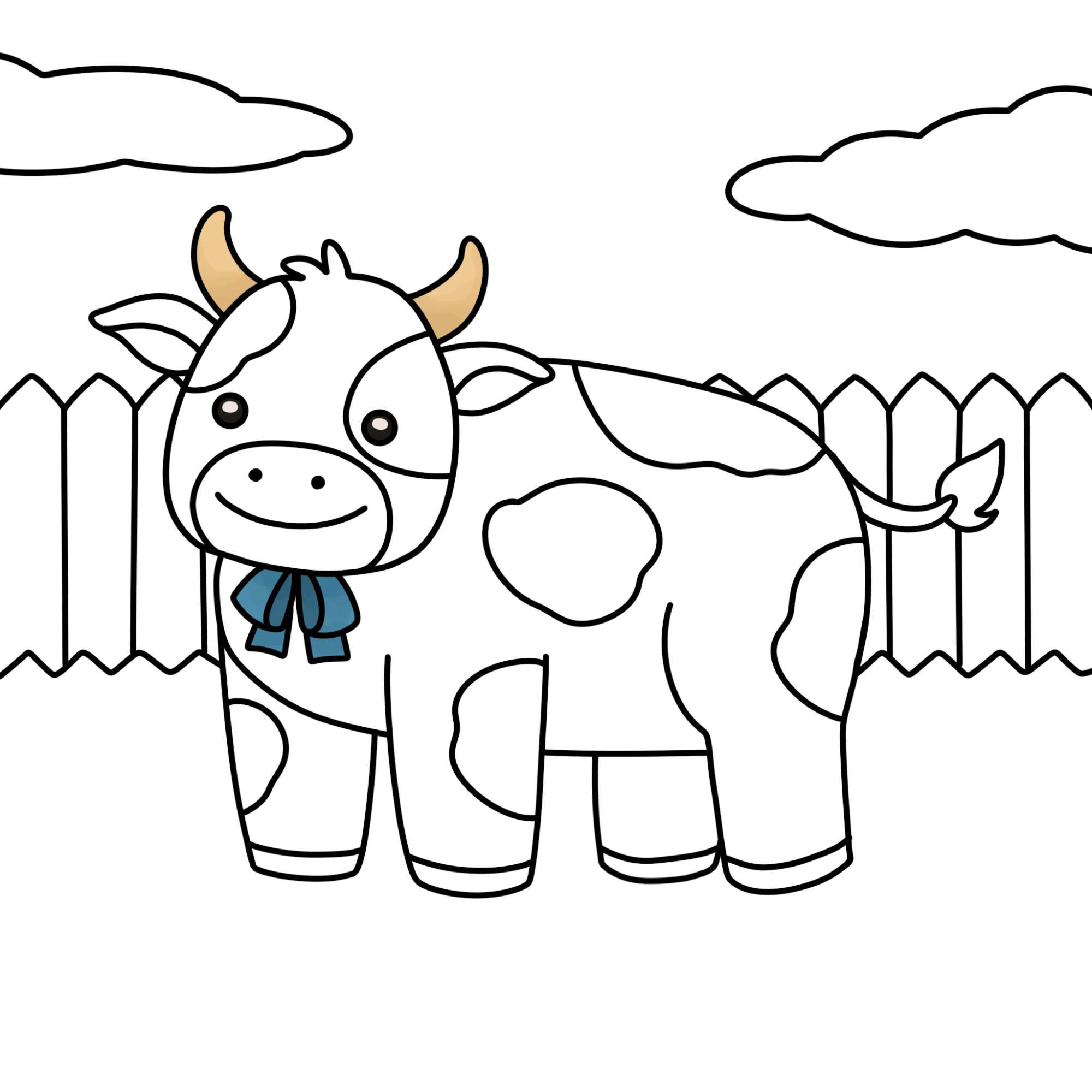 How to Draw a Cute Cow - Step-15