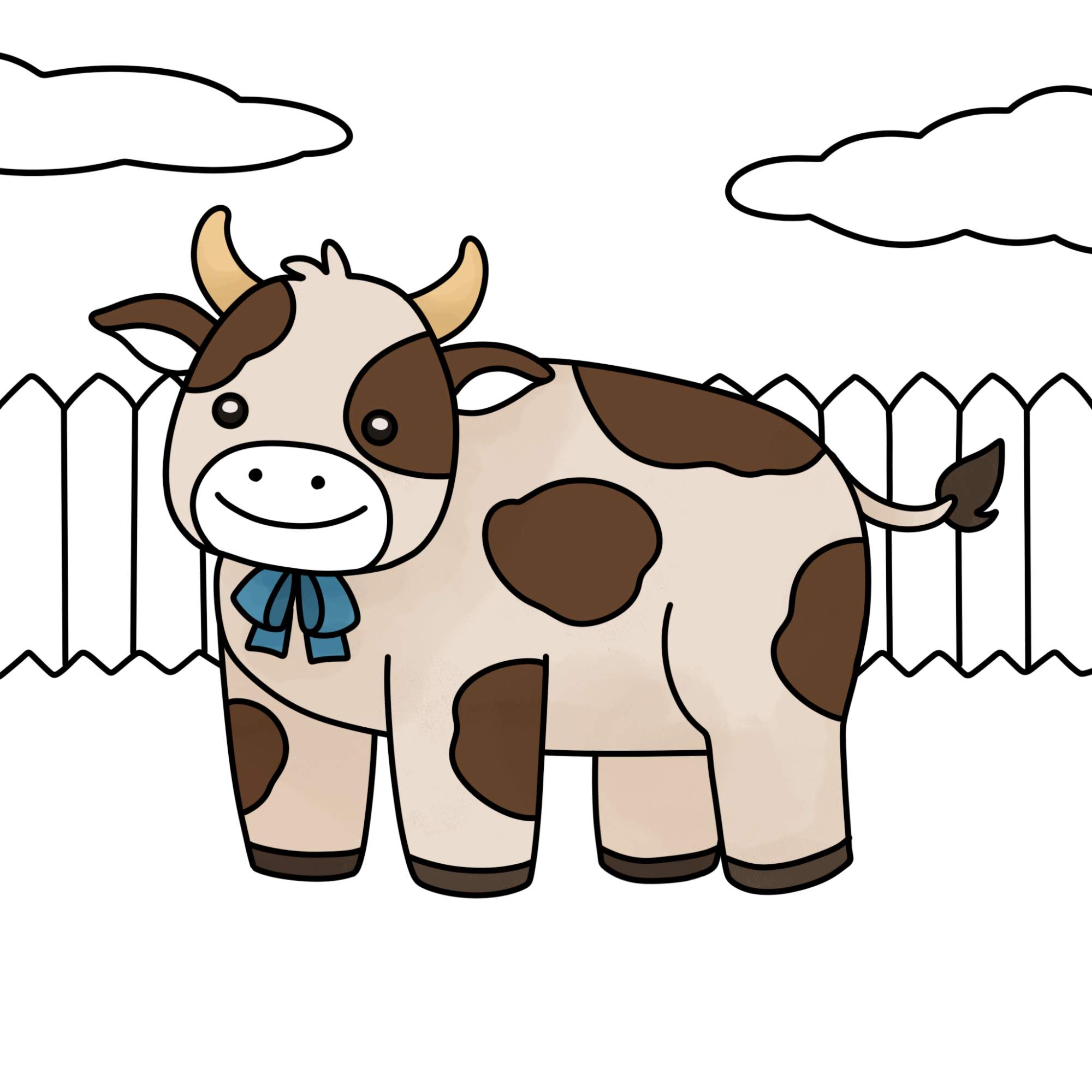 How to Draw a Cute Cow - Step-16