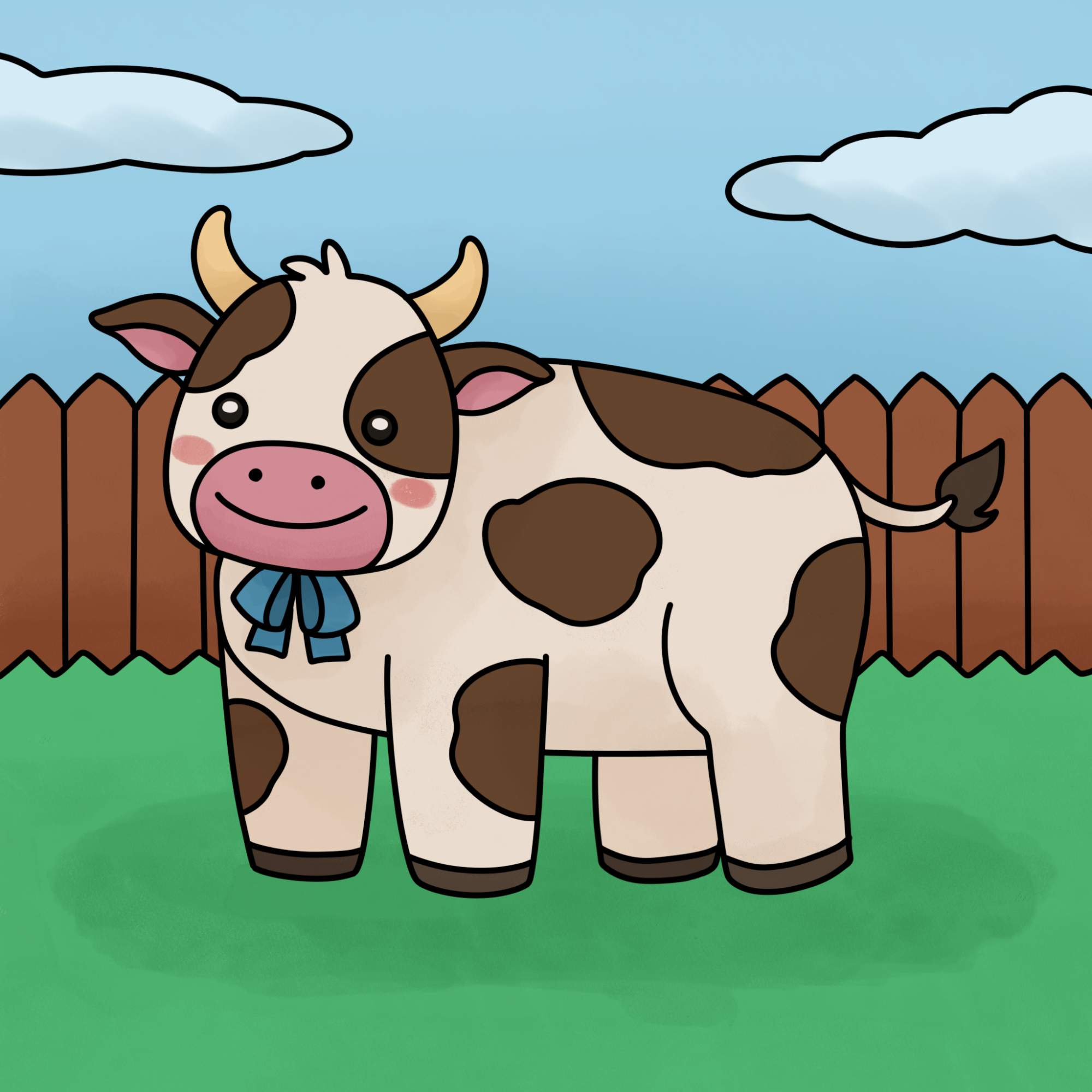 How to Draw a Cute Cow - Step-18