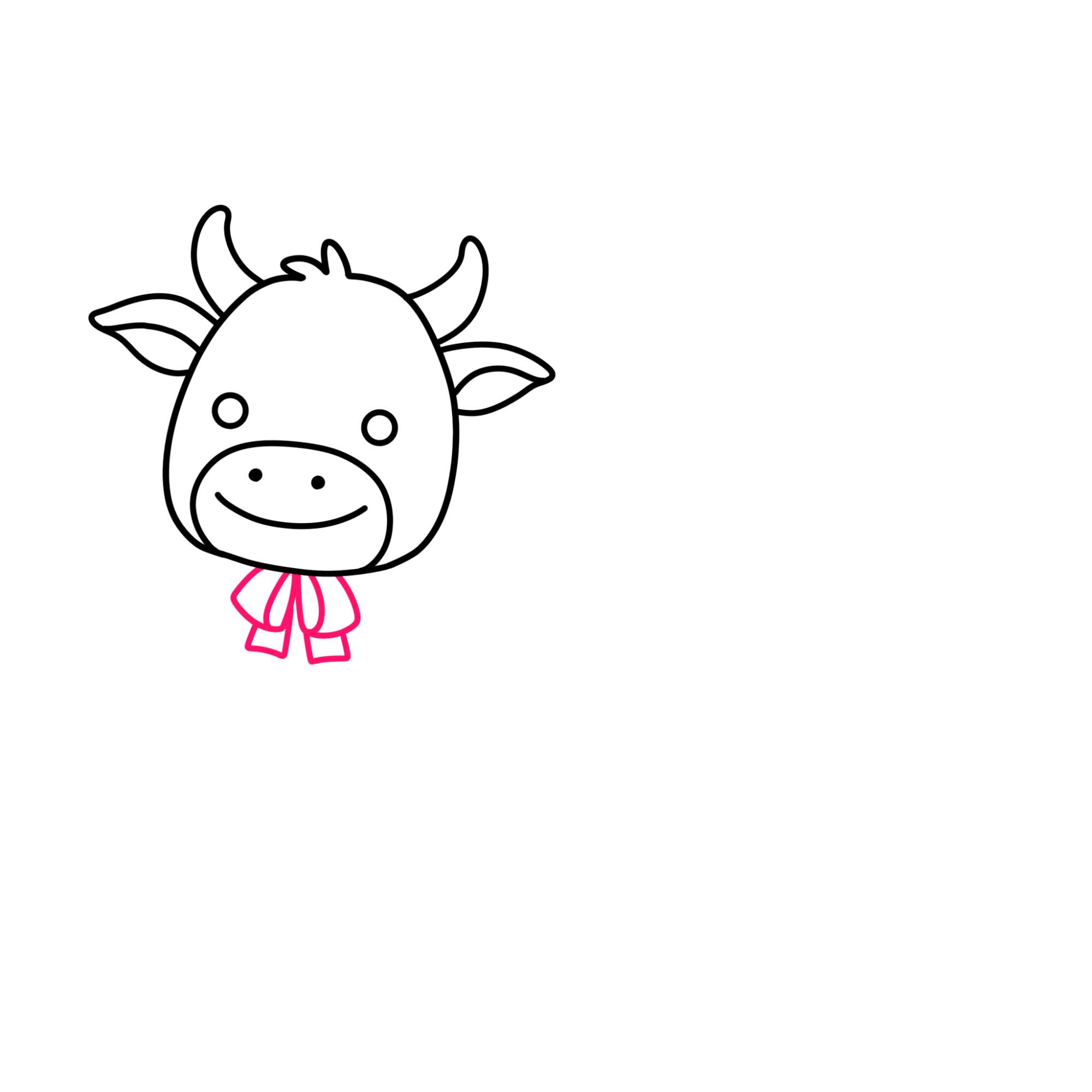 How to Draw a Cute Cow - Step-7