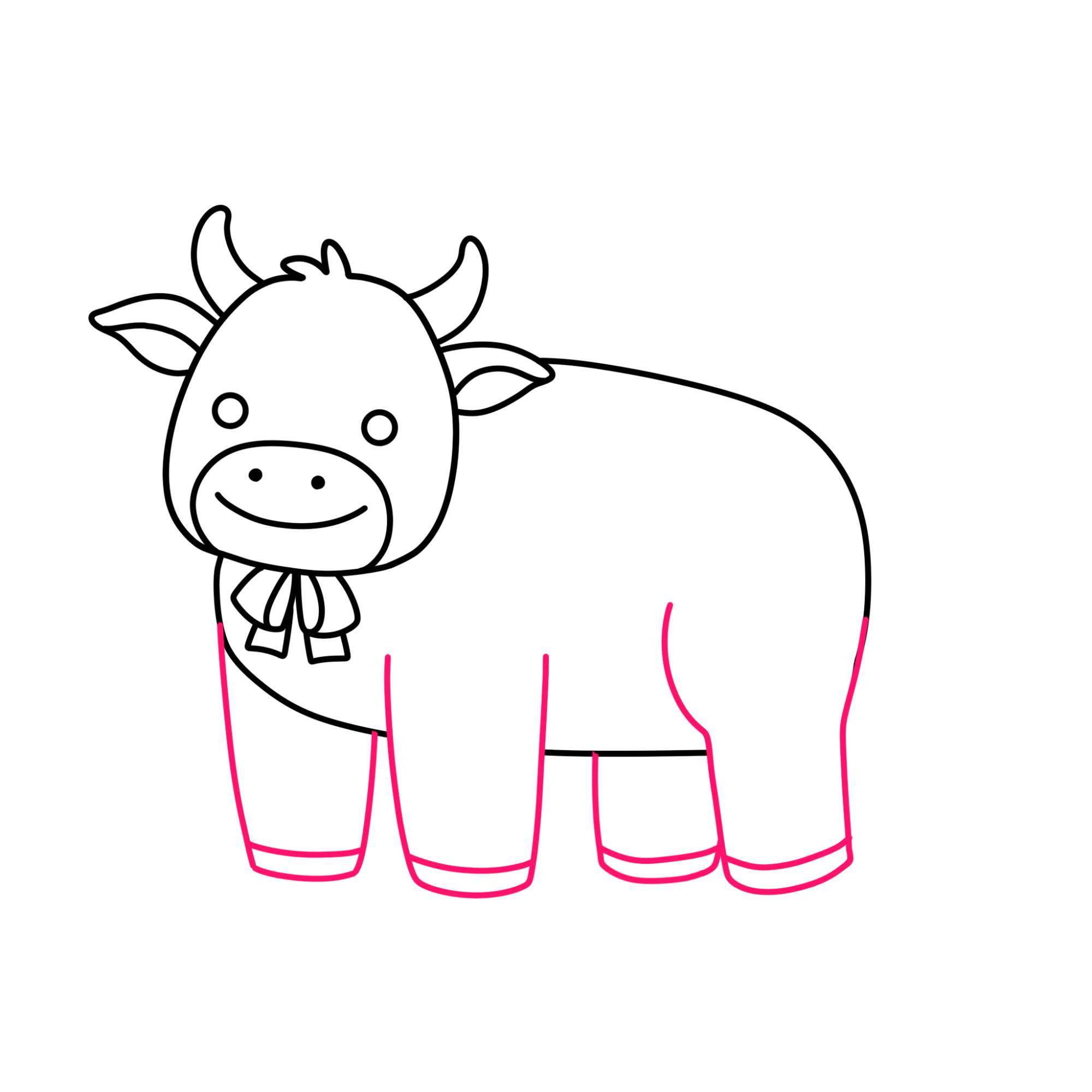 How to Draw a Cute Cow - Step-9