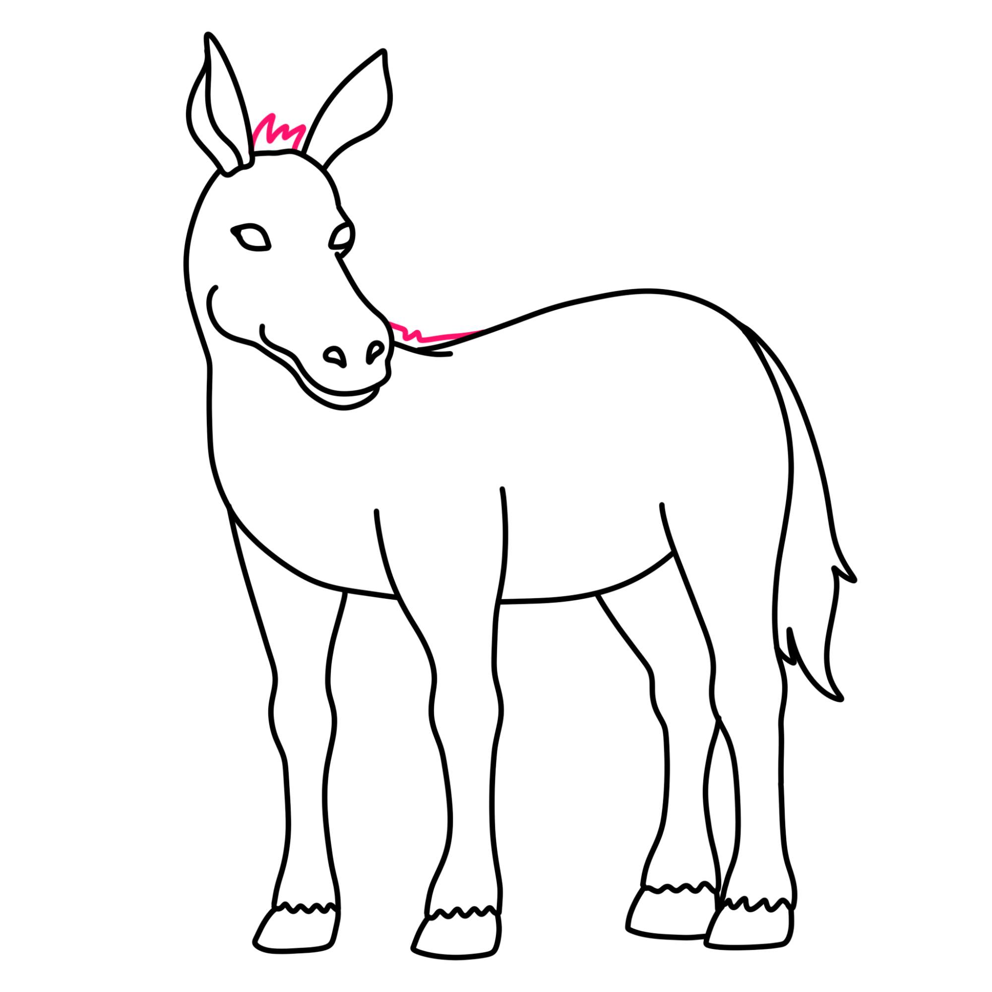 How to Draw a Donkey - Step-11