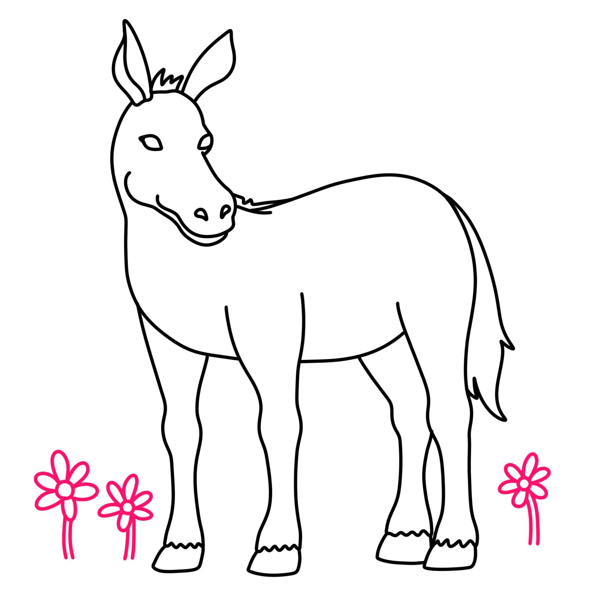 How to Draw a Donkey - Step-12