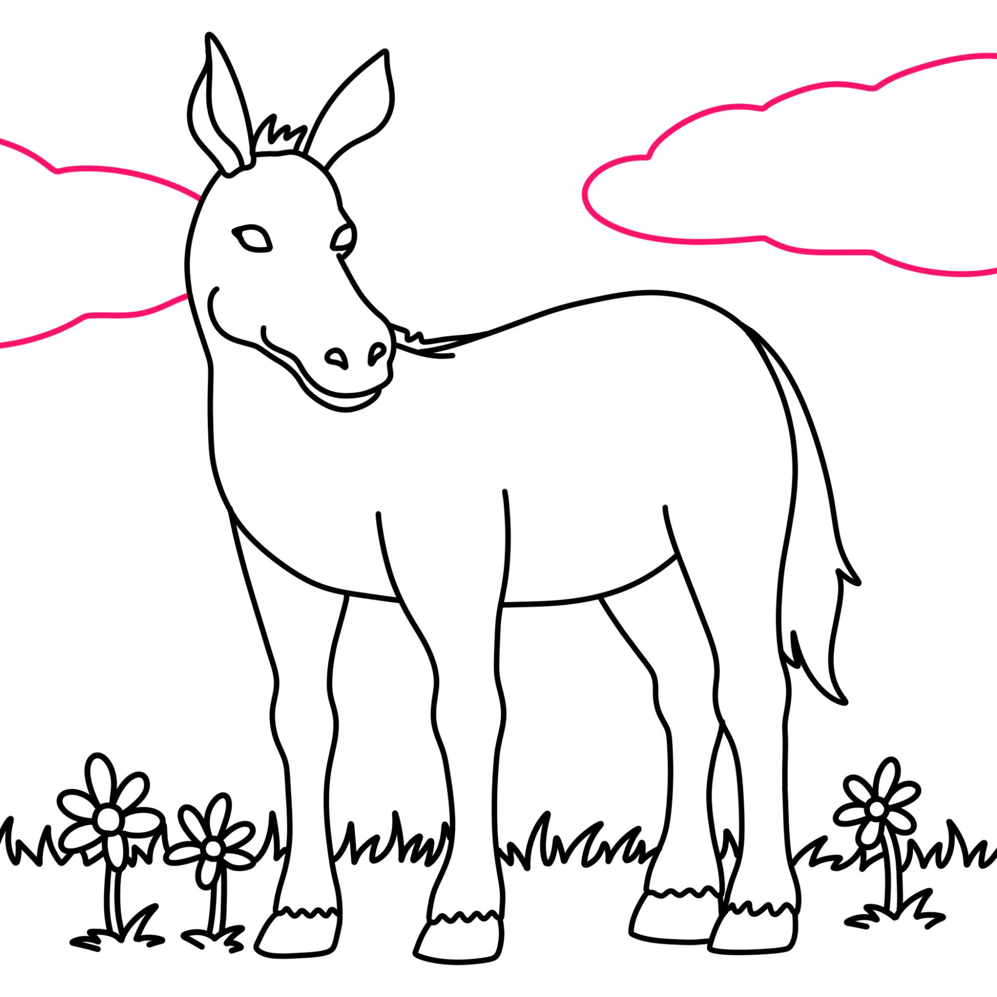 How to Draw a Donkey - Step-14