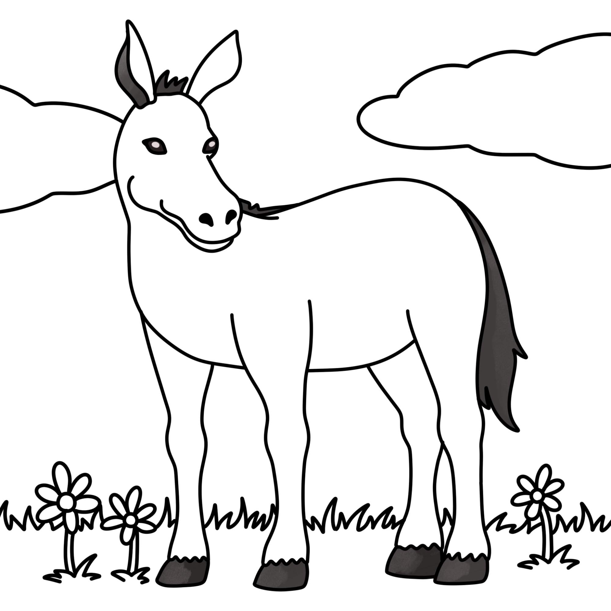 How to Draw a Donkey - Step-15