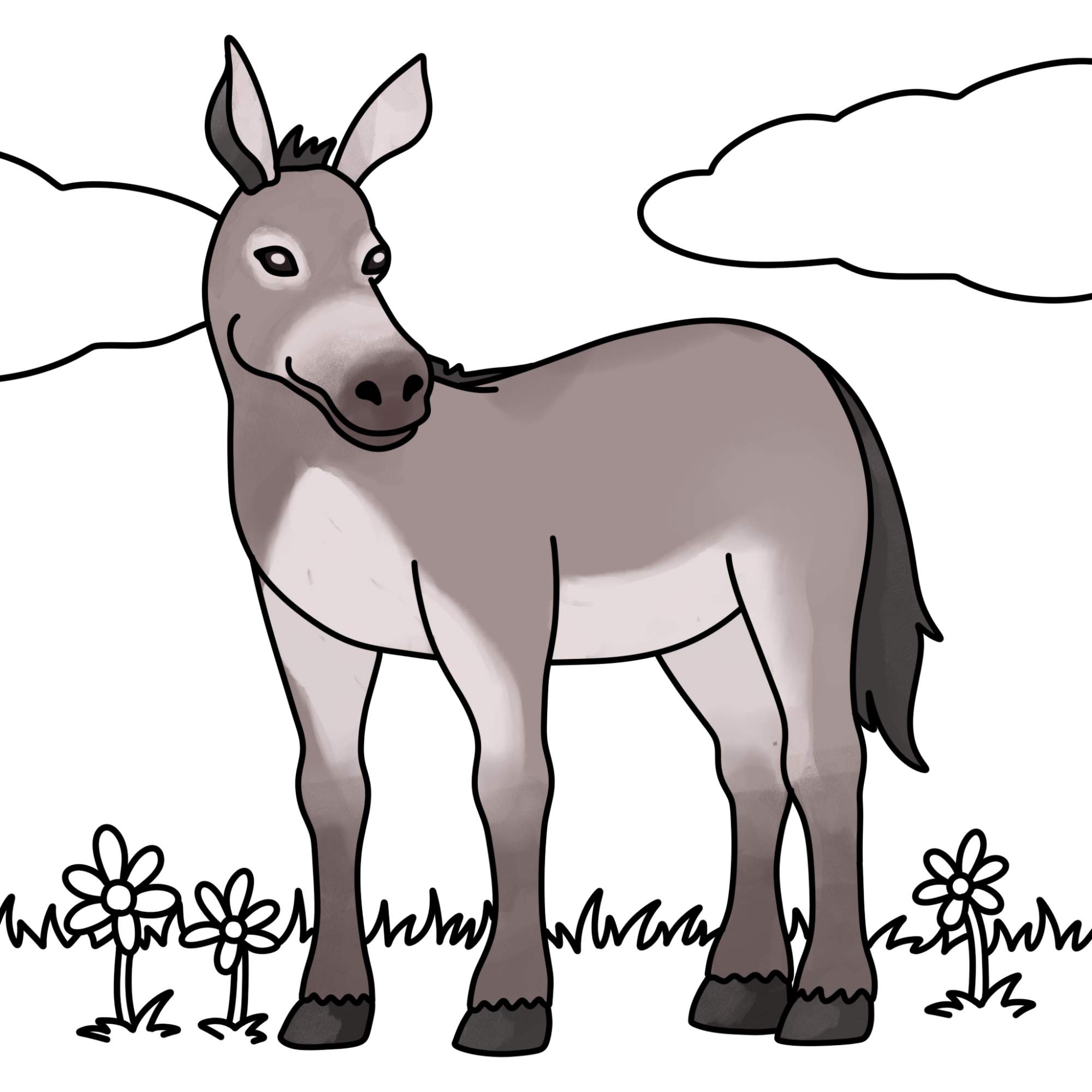 How to Draw a Donkey - Step-16