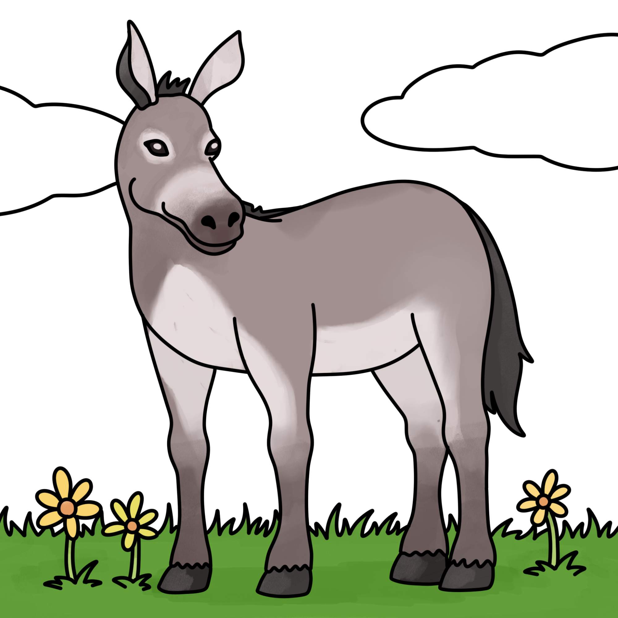 How to Draw a Donkey - Step-17