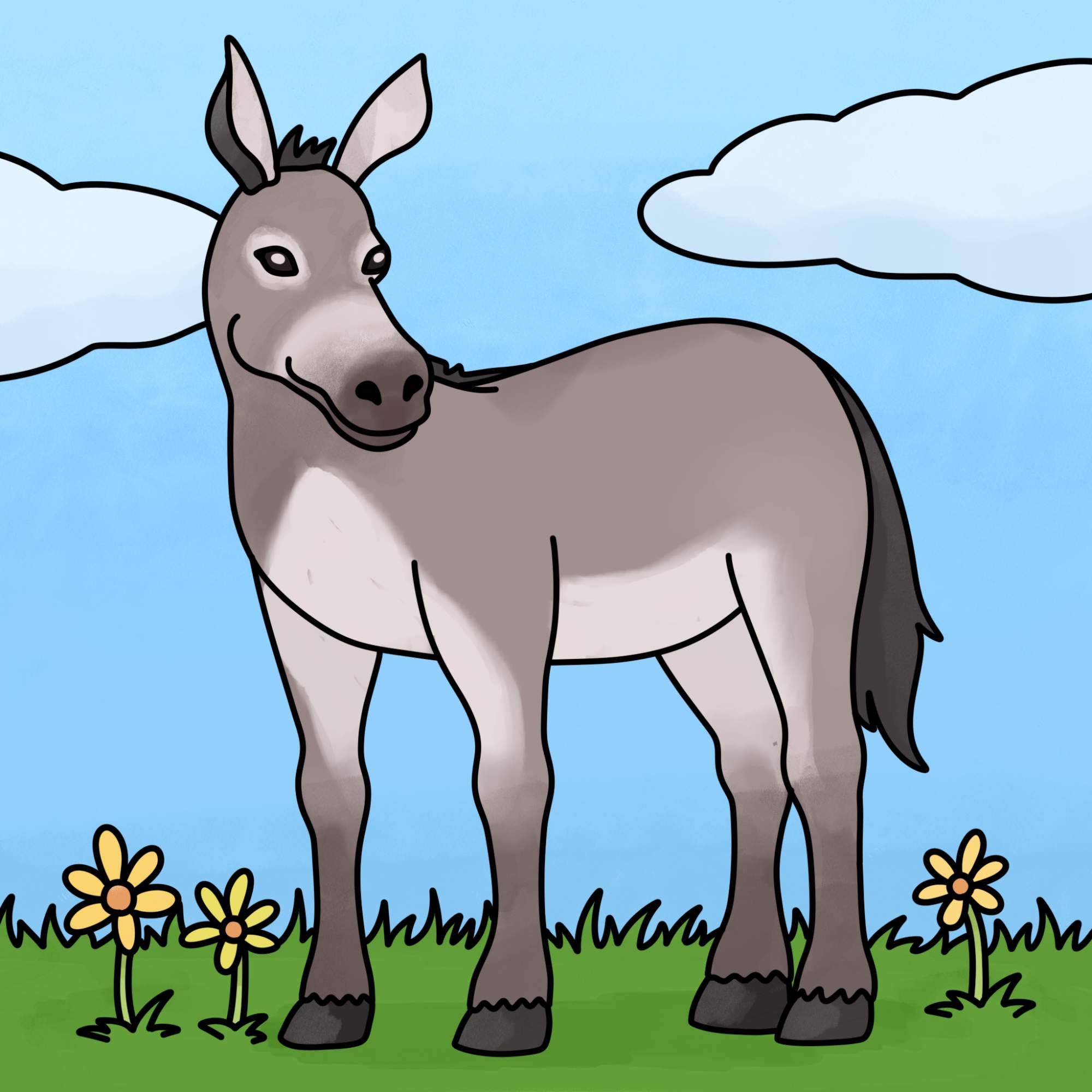 How to Draw a Donkey - Step-18