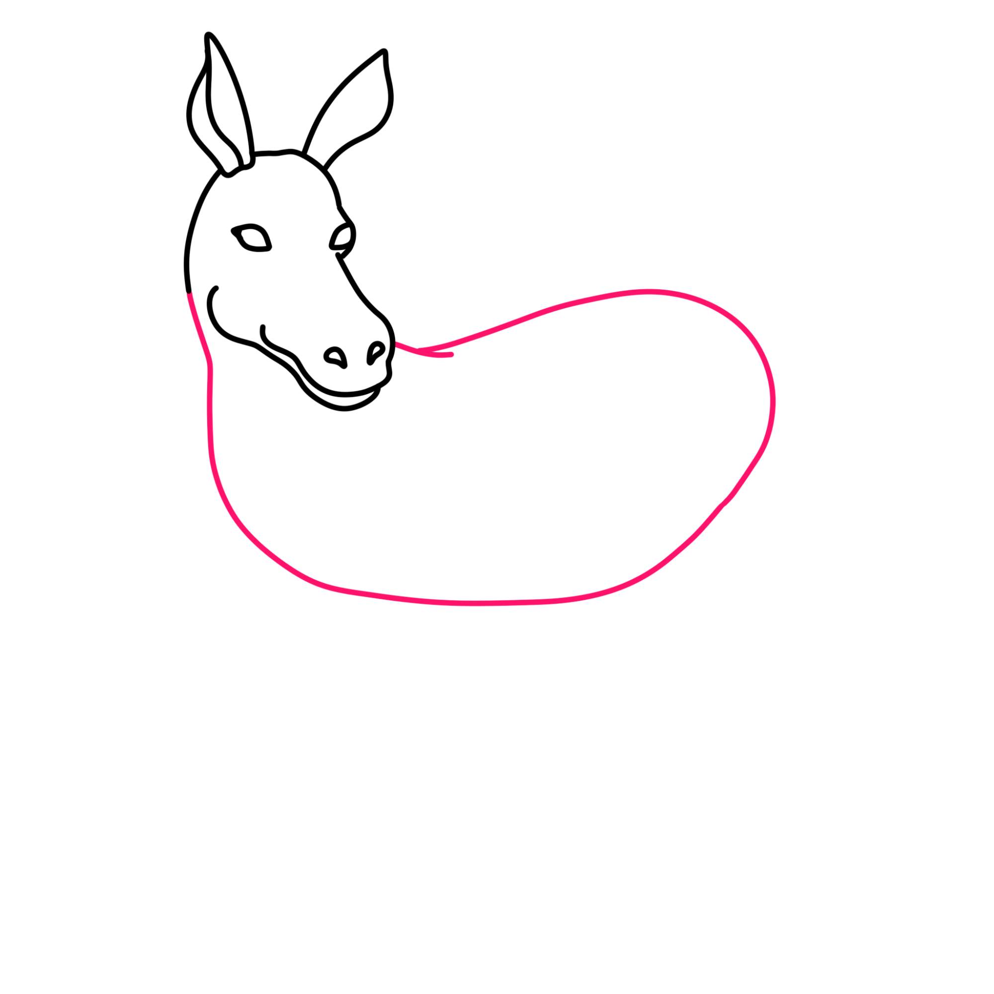 How to Draw a Donkey - Step-7