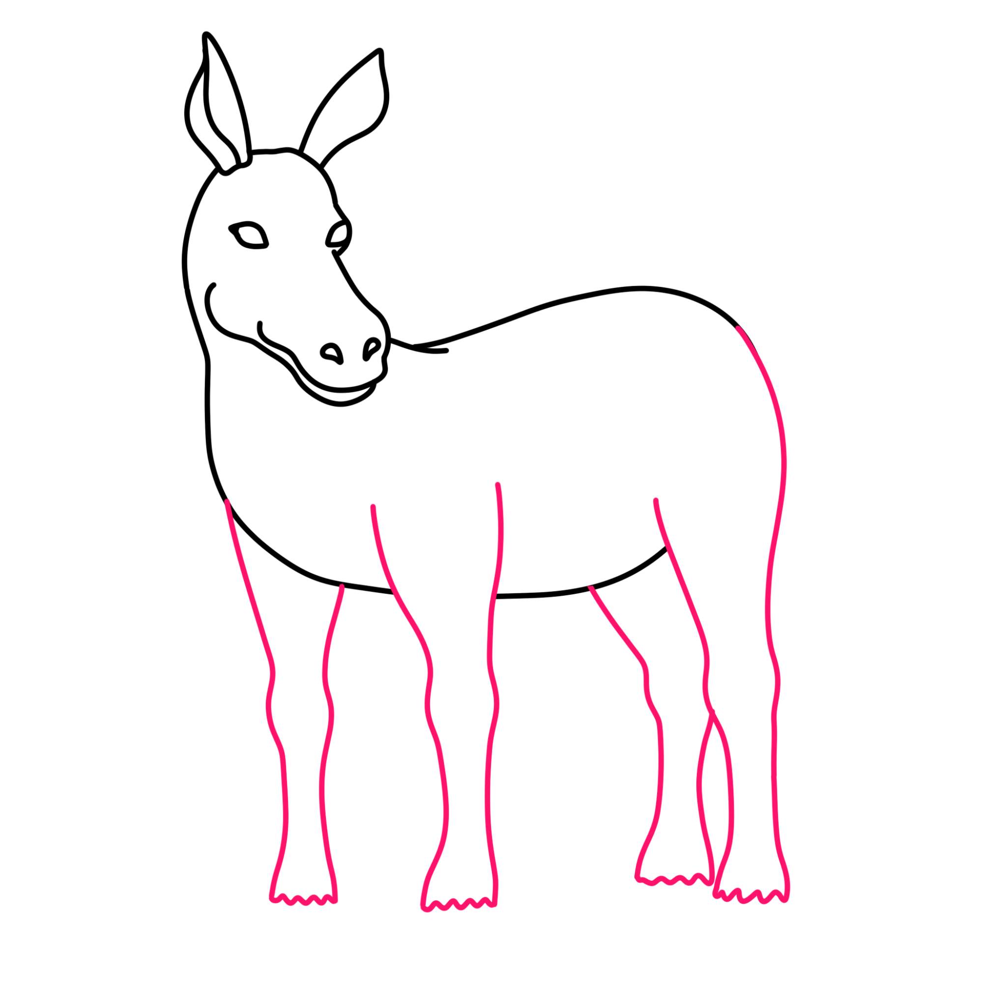 How to Draw a Donkey - Step-8