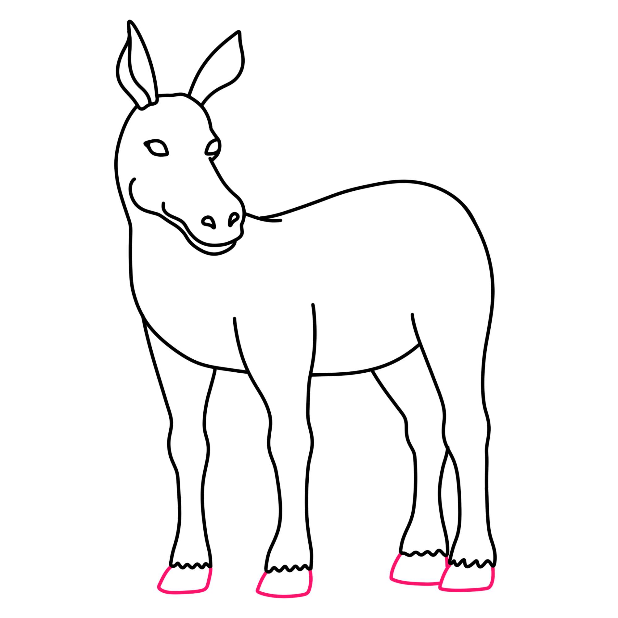 How to Draw a Donkey - Step-9