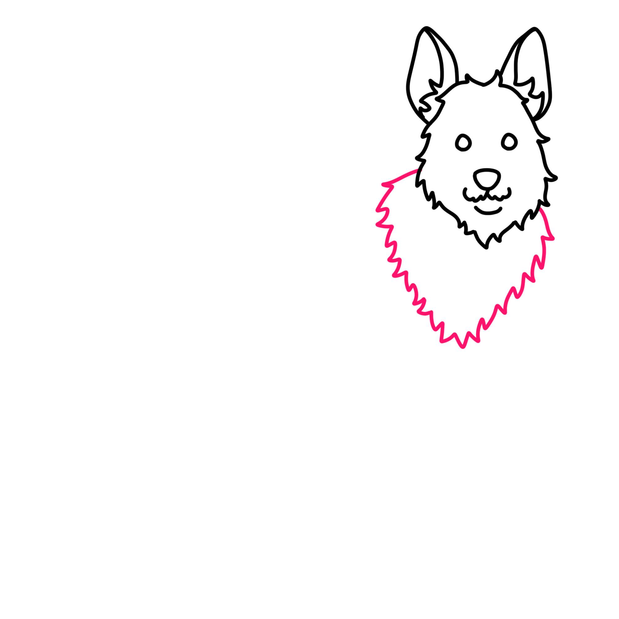 How to Draw a German Shepherd - Step-6