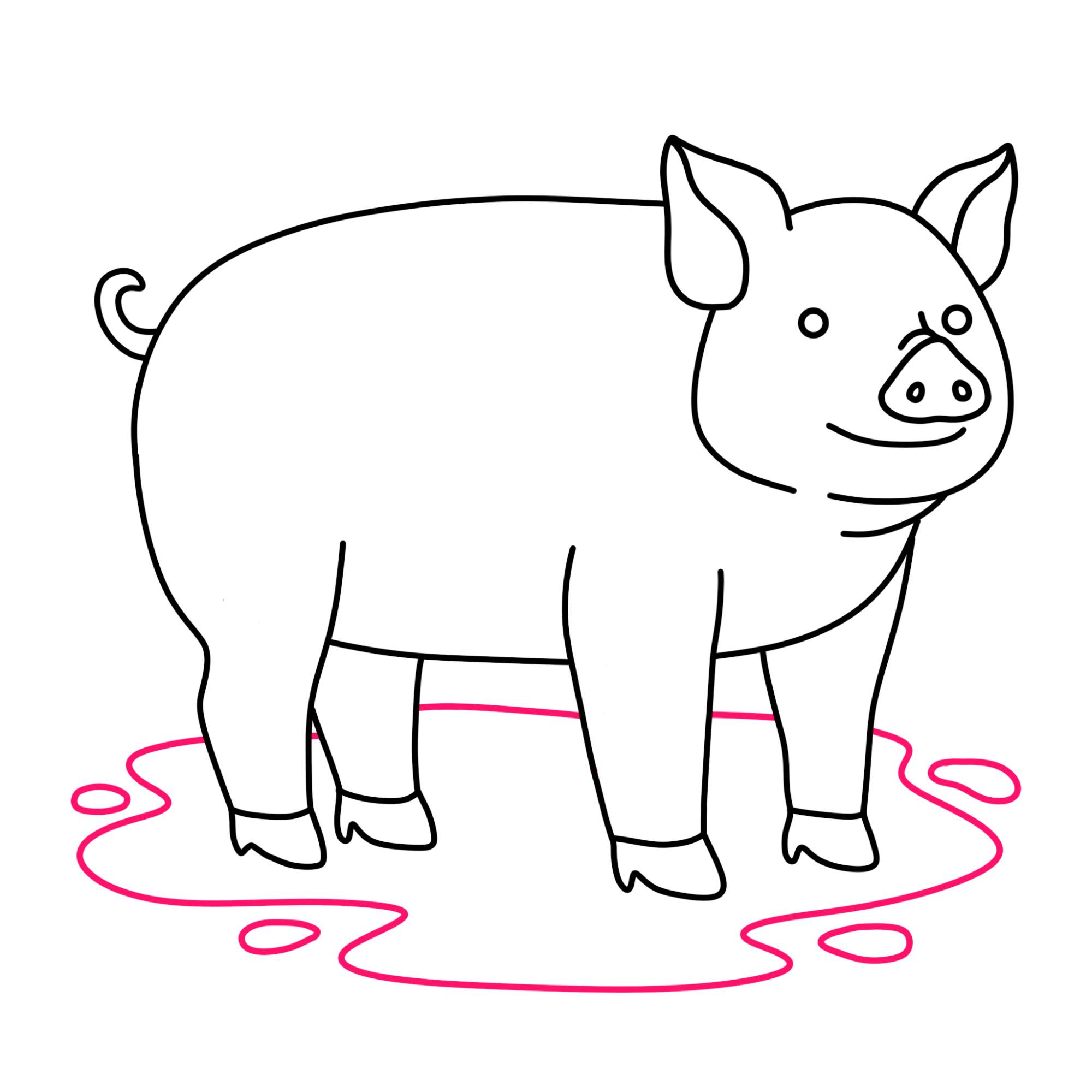 How to Draw a Pig - Step-11