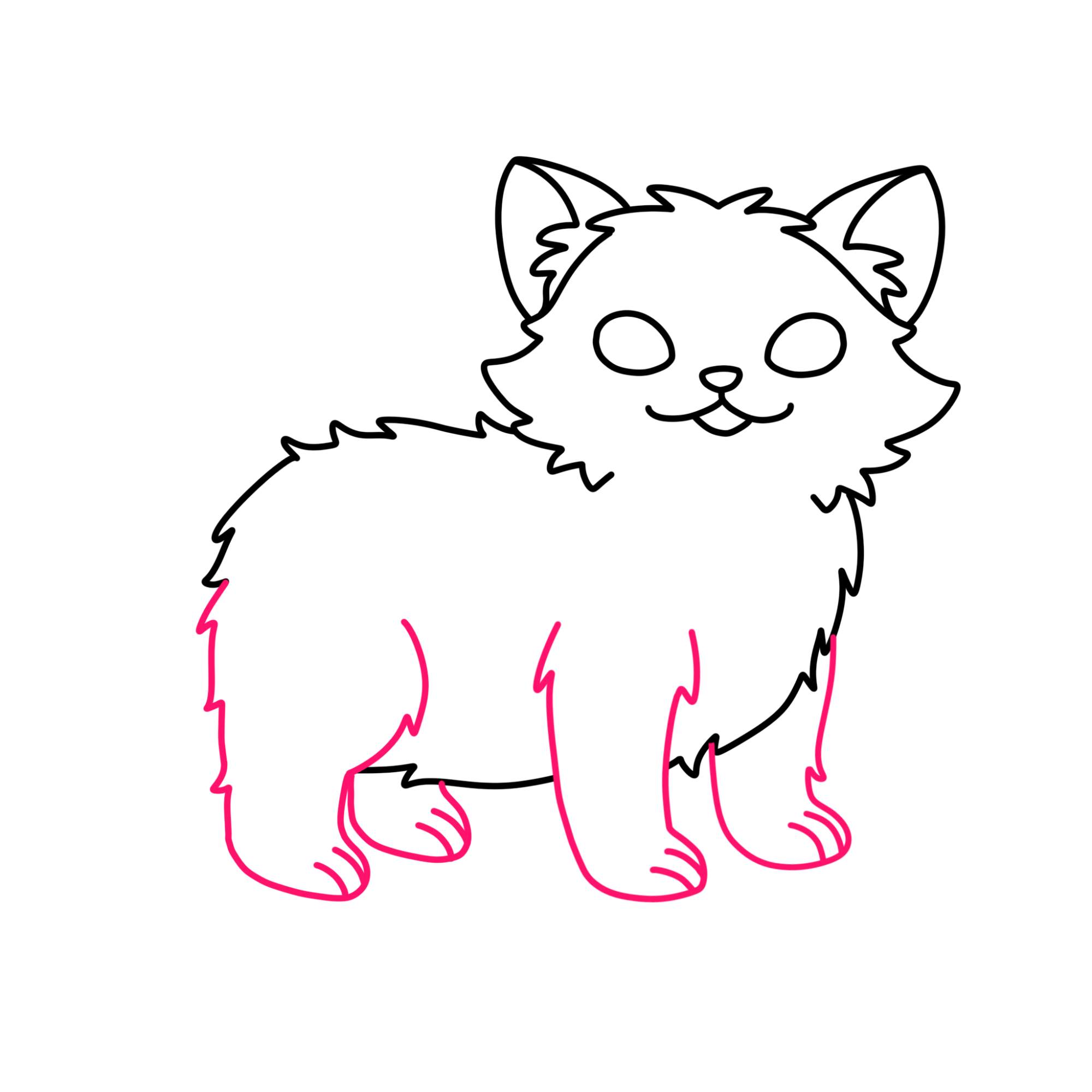 How to Draw a Small Cat - Step-7