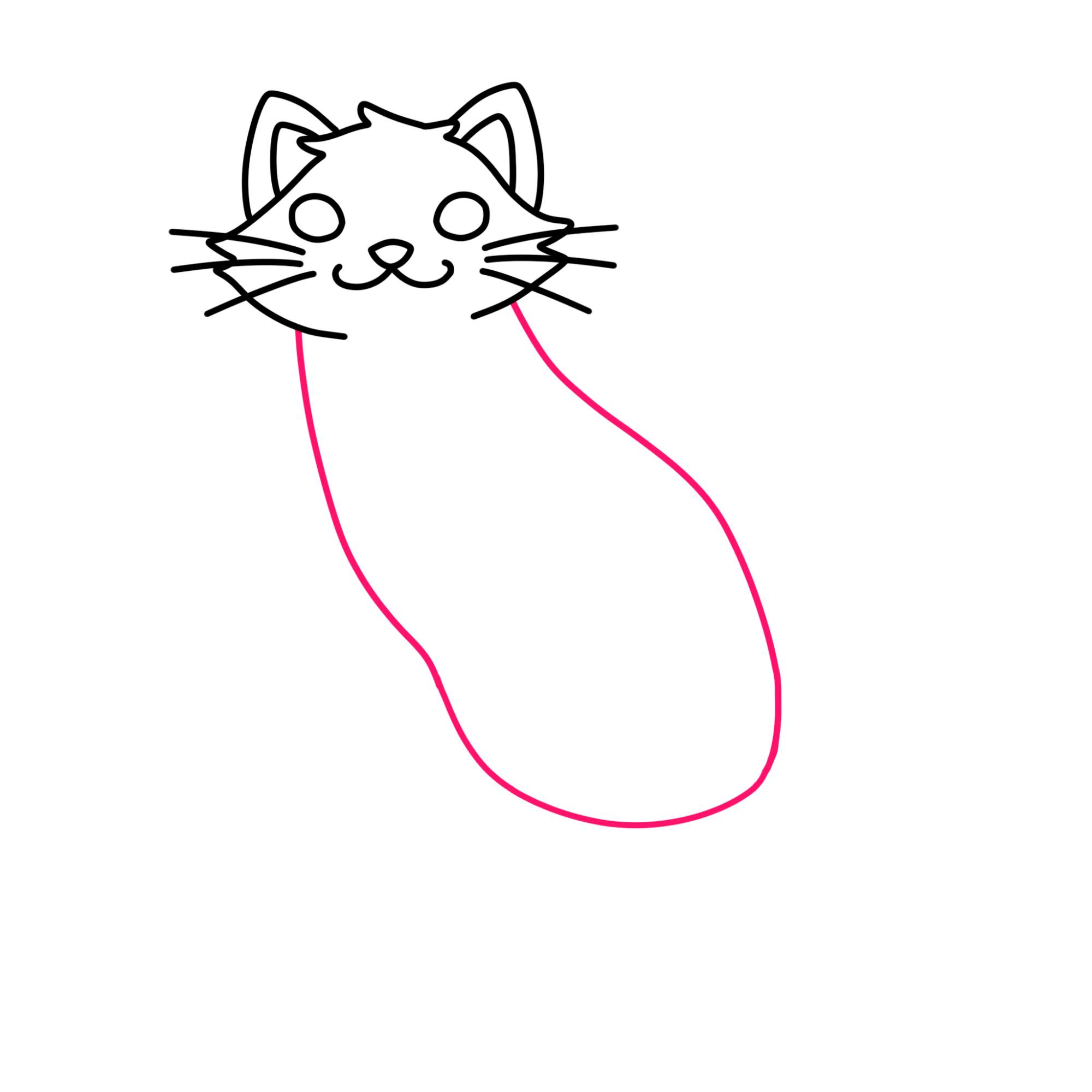 Sitting Cat Drawing - Step-7