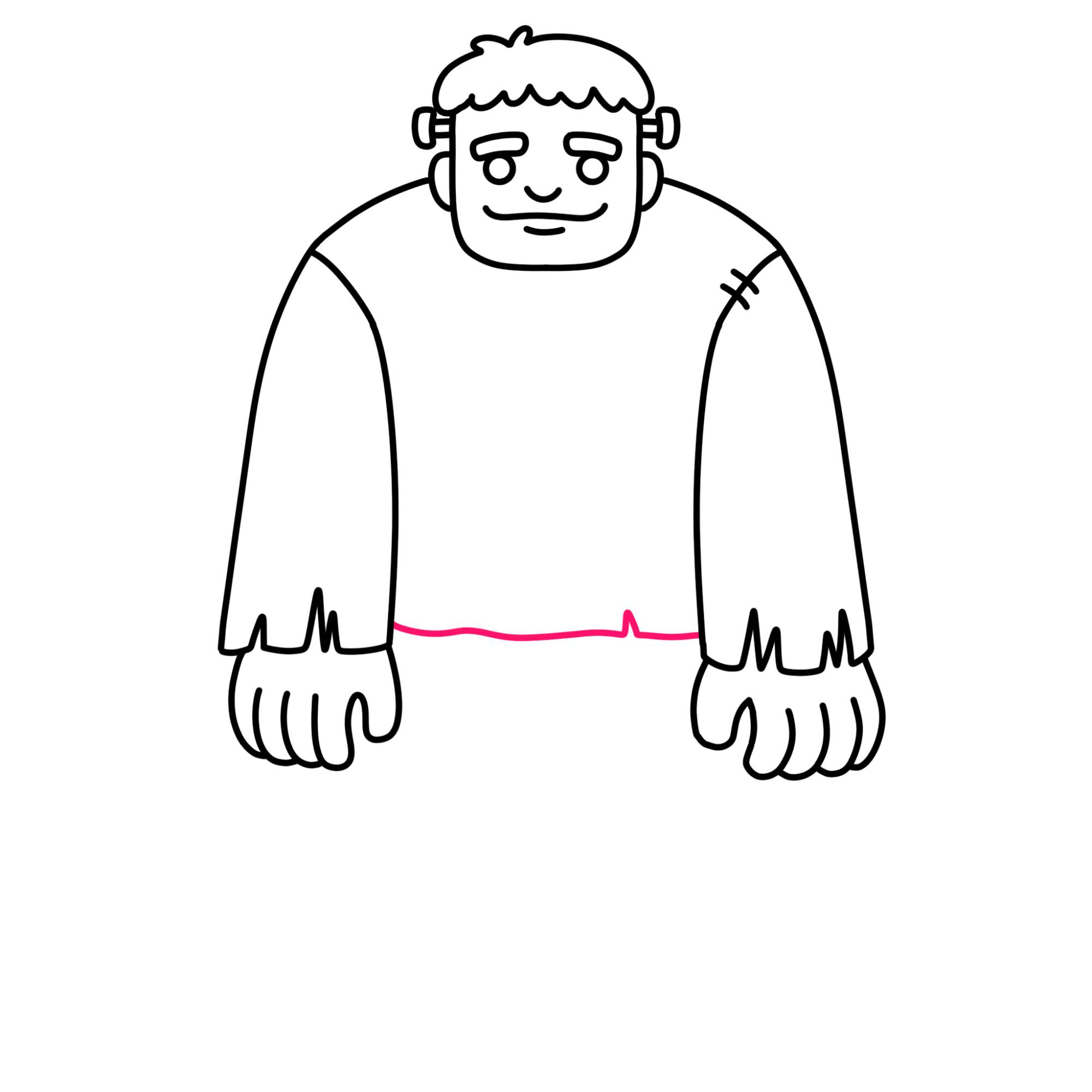 Easy Frankenstein Drawing - Step-11