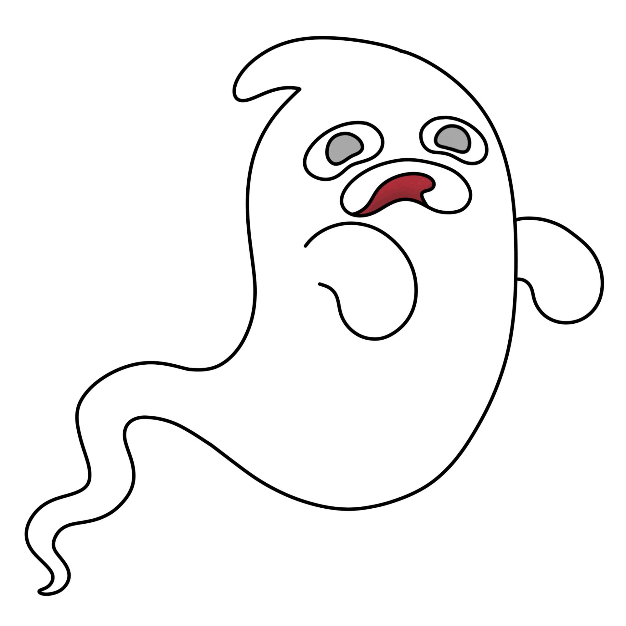 Easy Ghost Drawing - Step-10