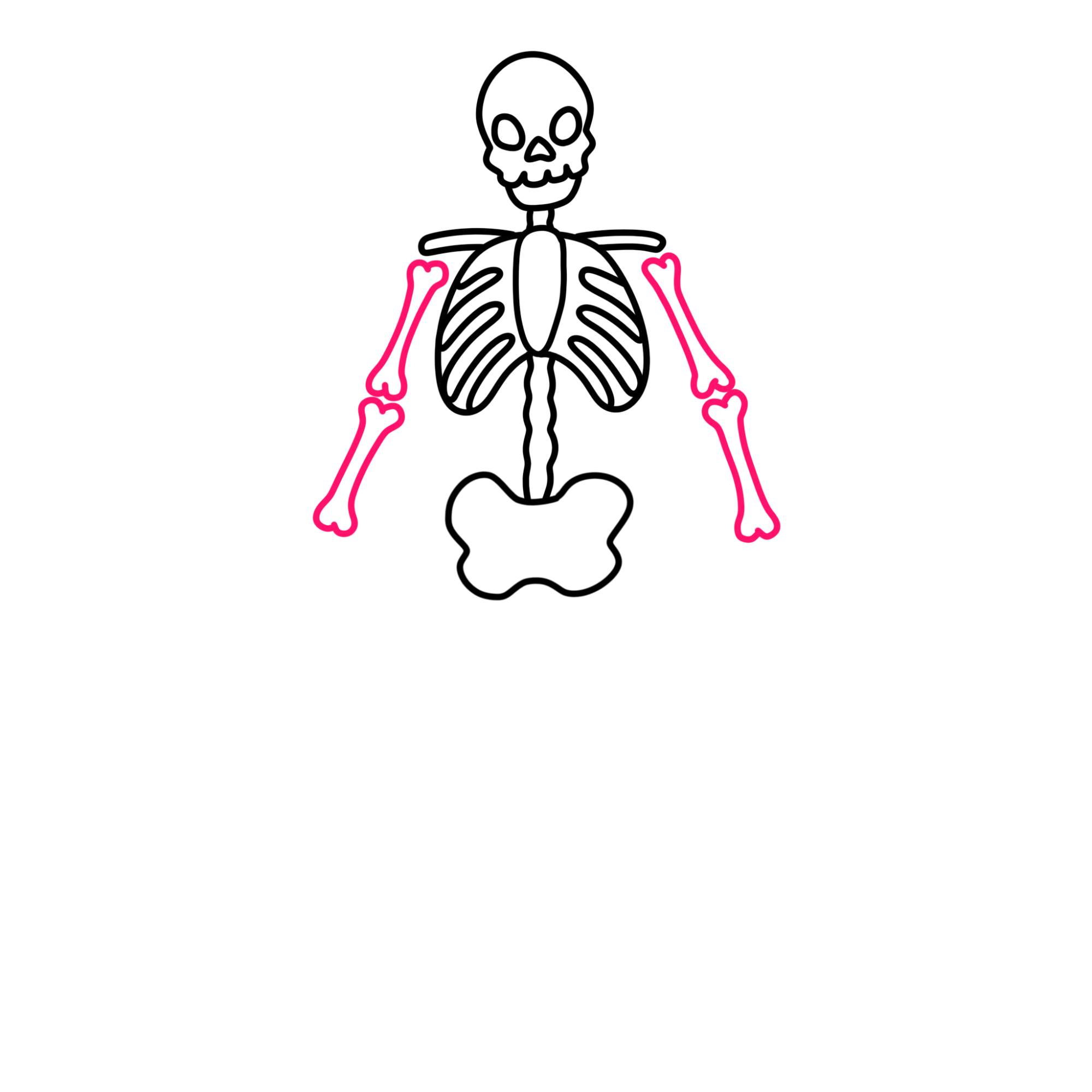 Easy Skeleton Drawing - Step-10