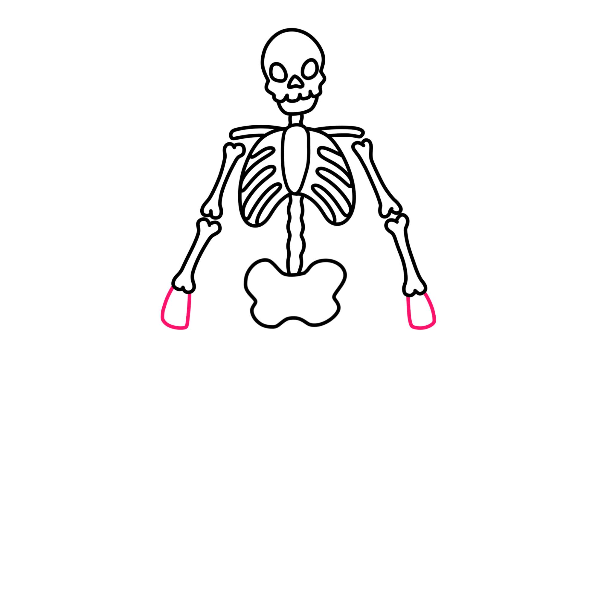 Easy Skeleton Drawing - Step-11