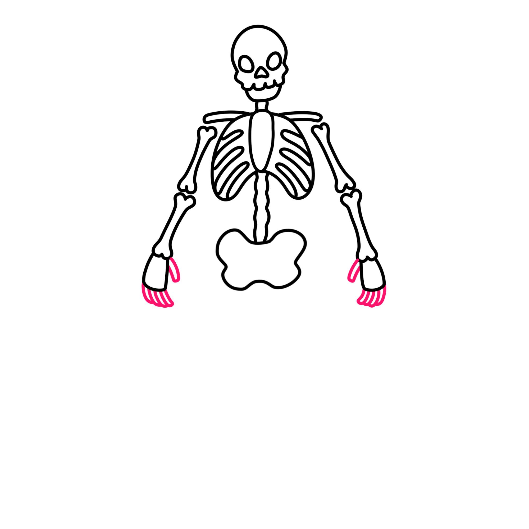 Easy Skeleton Drawing - Step-12