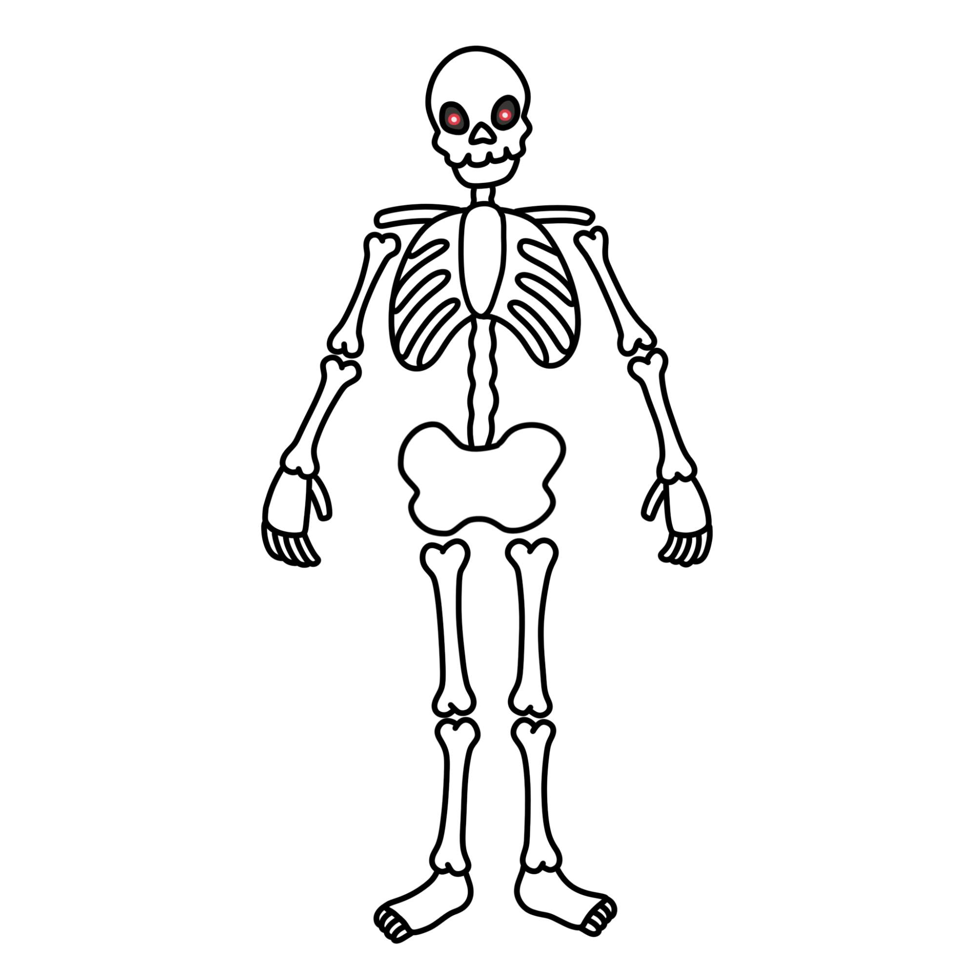 Easy Skeleton Drawing - Step-15