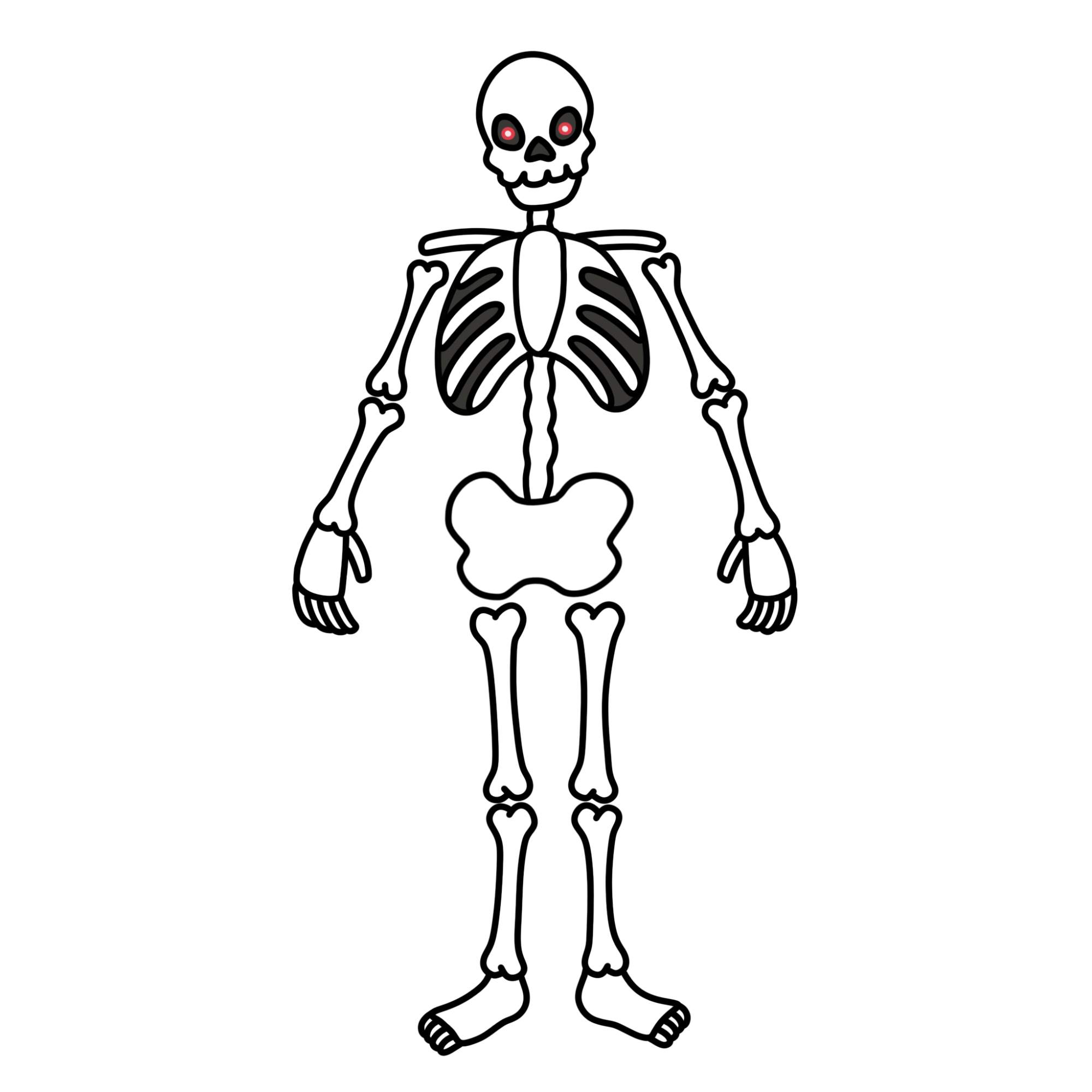 Easy Skeleton Drawing - Step-16