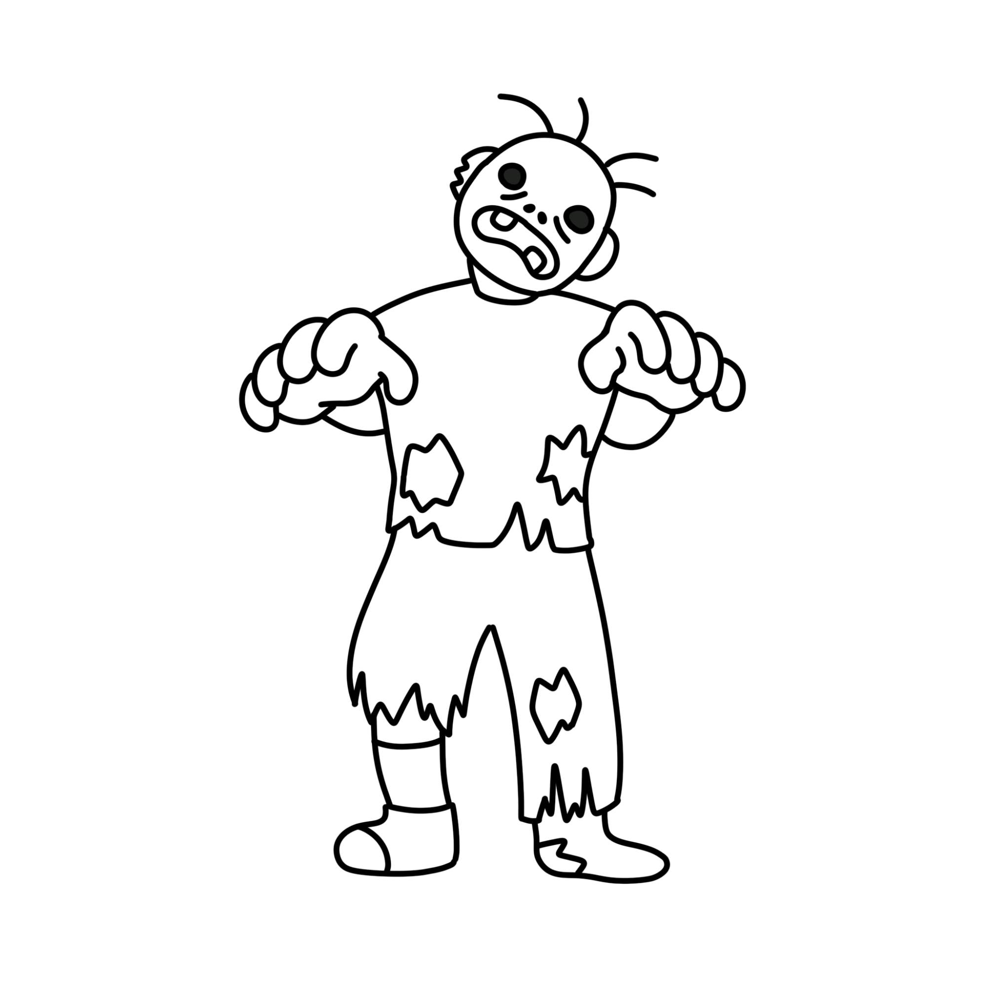 Easy Zombie Drawing - Step-15