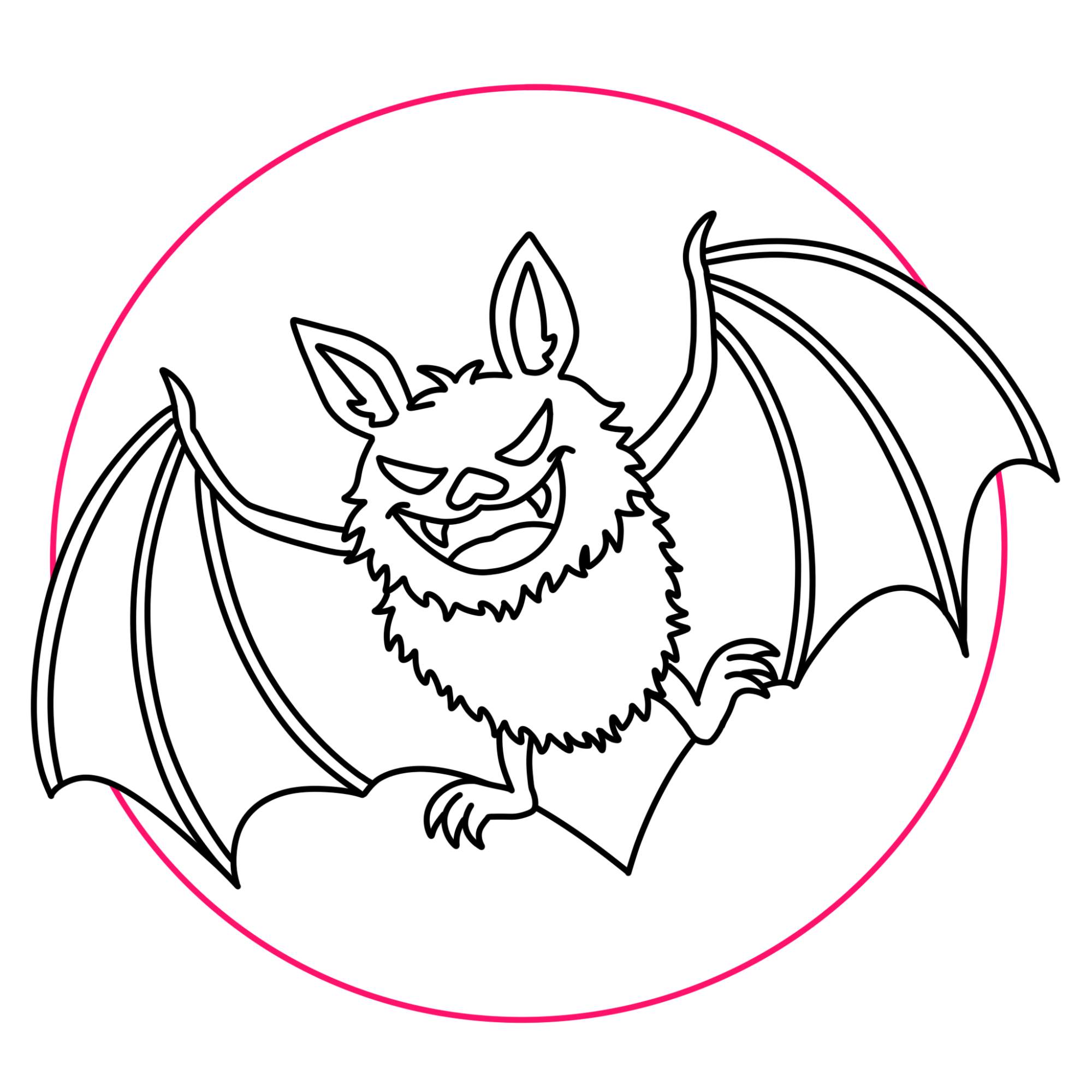 Halloween Bat Drawing - Step-13