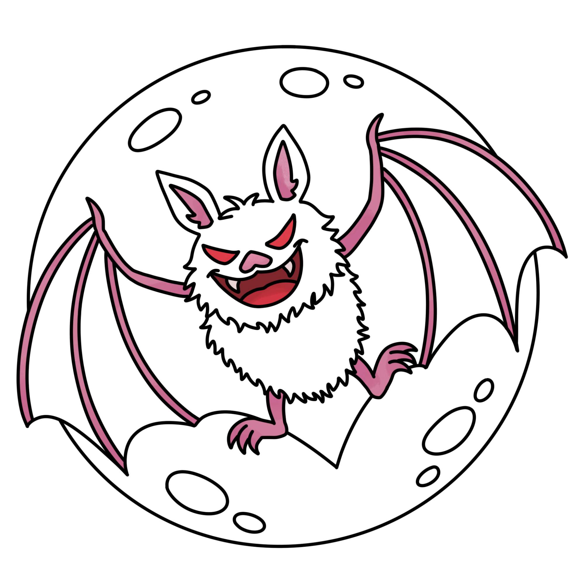 Halloween Bat Drawing - Step-16