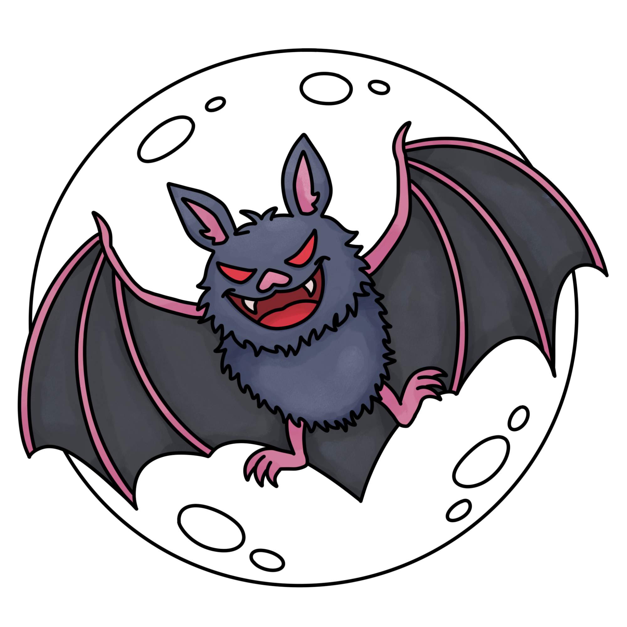 Halloween Bat Drawing - Step-17