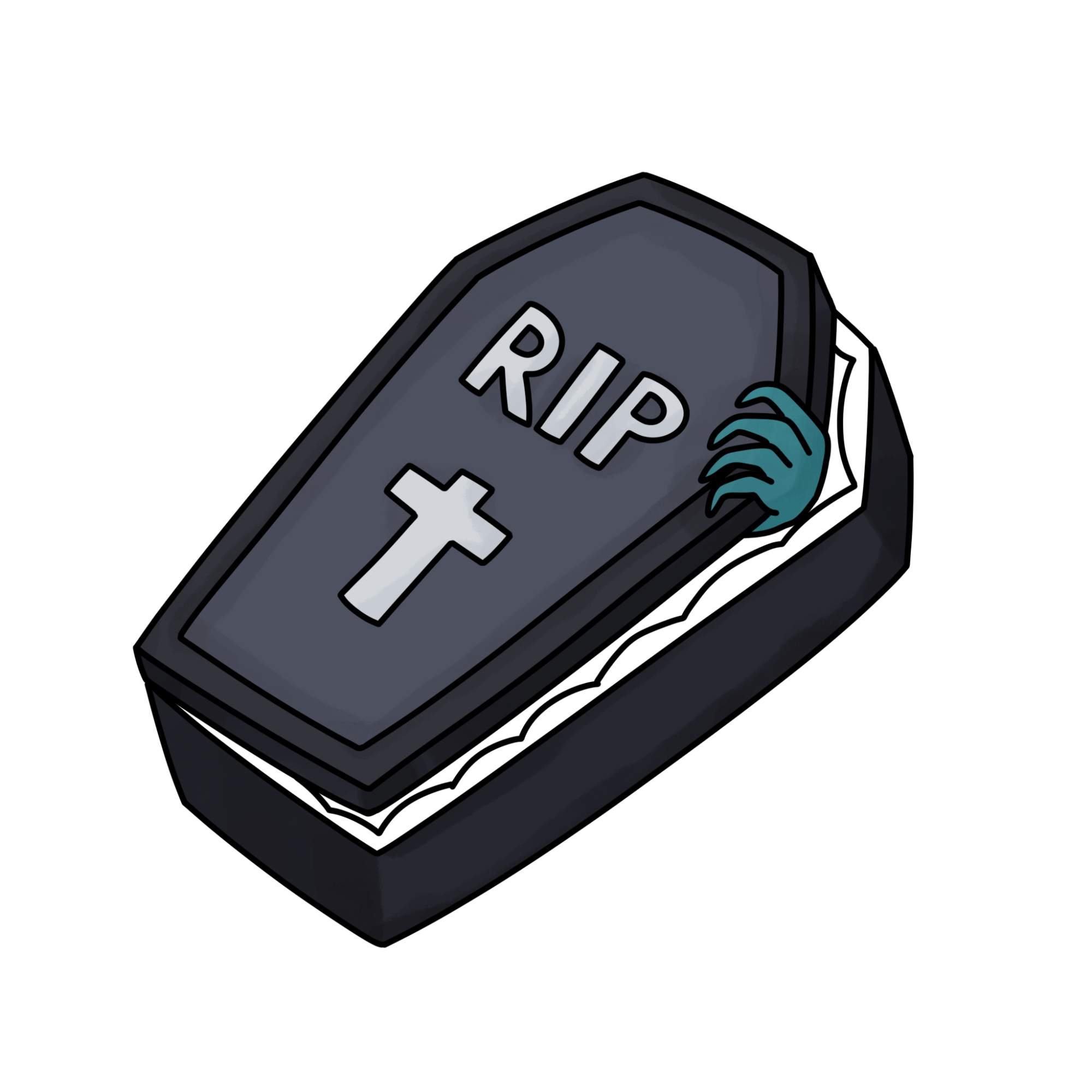 How to Draw a Coffin - Step-11